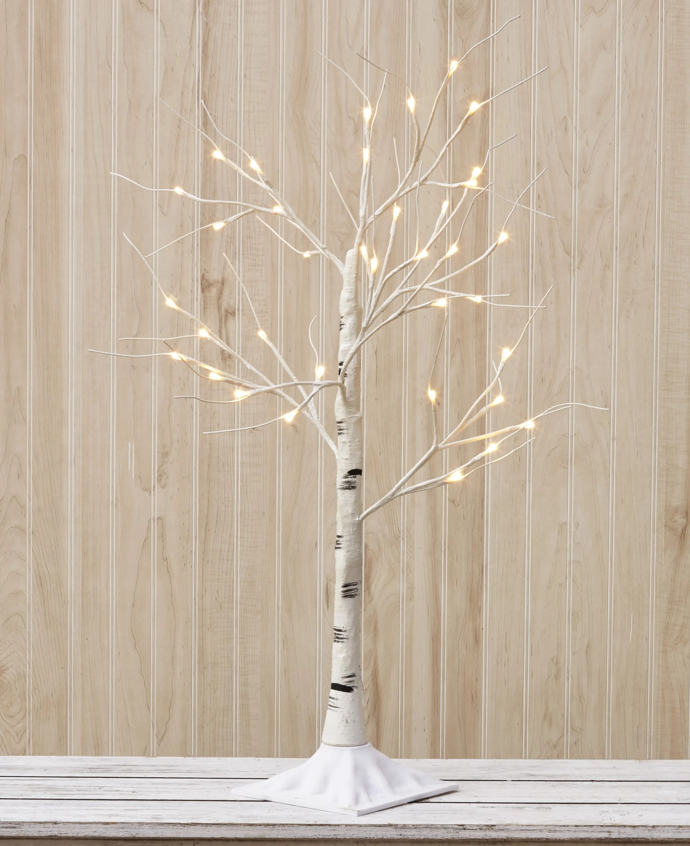 Lighted Large Birch Tree