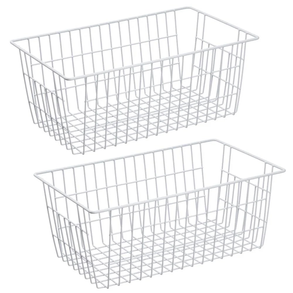 SANNO Stackable Wire Storage Baskets Chest Freezer Baskets Farmhouse Organizer Large Organizer