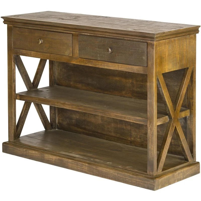 Luxury Living Solid Wood 51Inch New York Sofa Table in Brown Walmart