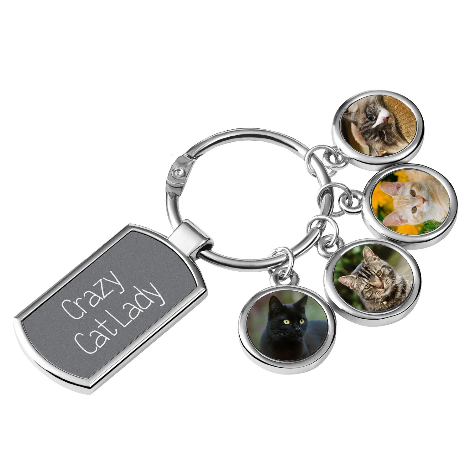 ONLINE Personalized Photo Message Key Chain 4 Charms
