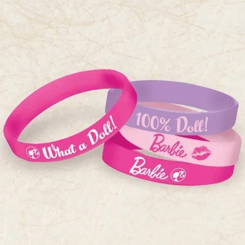 Barbie 'All Doll'd Up' Rubber Bracelets / Favors (4ct)