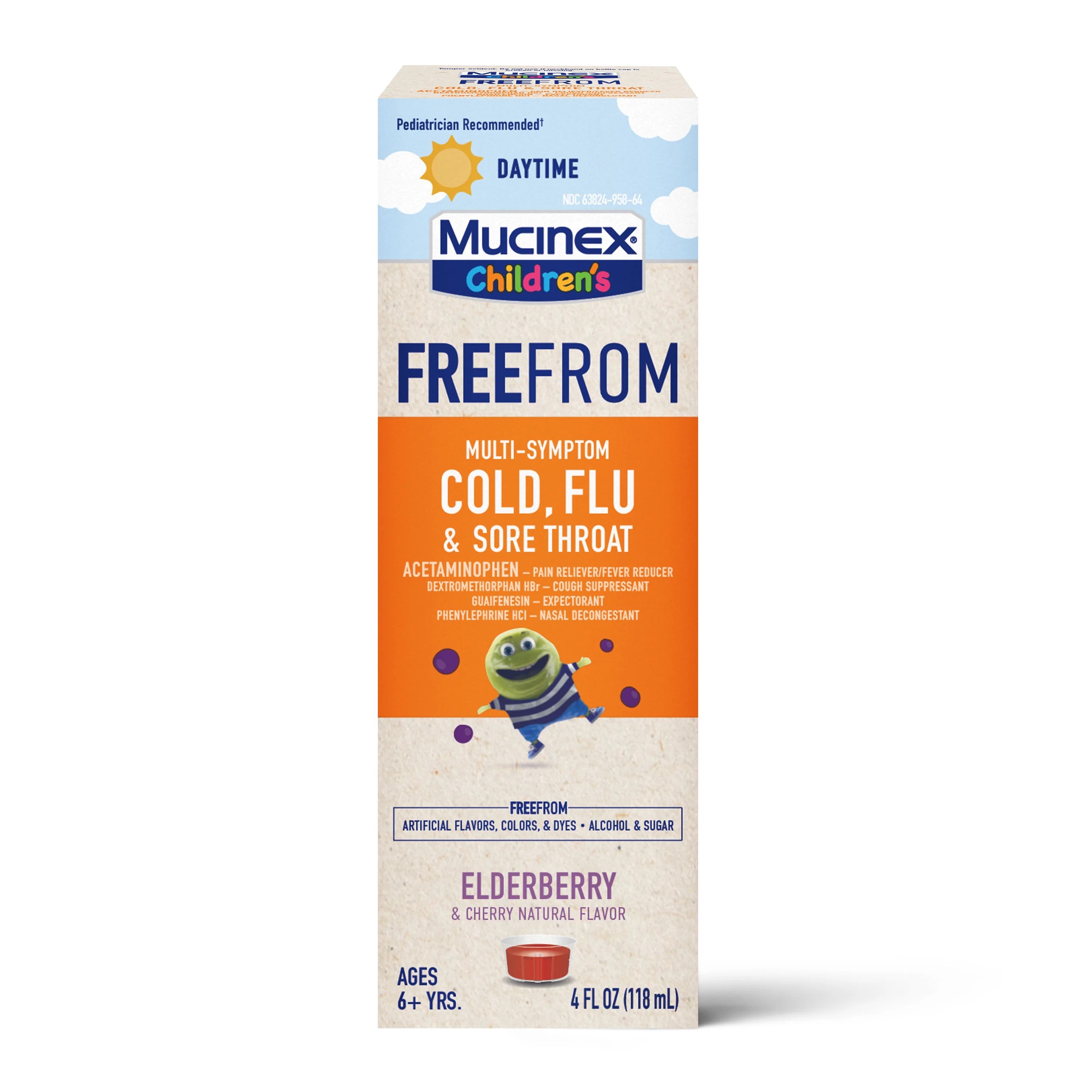 Mucinex Children's Liquid FreeFrom MultiSymptom Cold, Flu & Sore