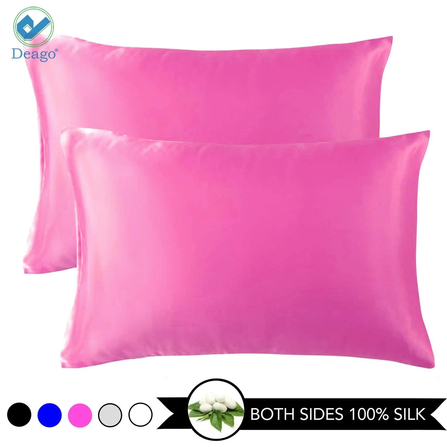 Deago Silk Pillowcases for Hair and Skin with Envelope Closure Pillow
