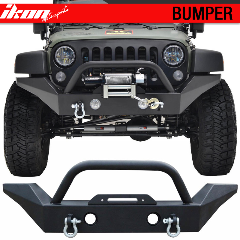 Ikon Motorsports Bull Bar Grille Guard Fits 0717 Jeep Wrangler Jk