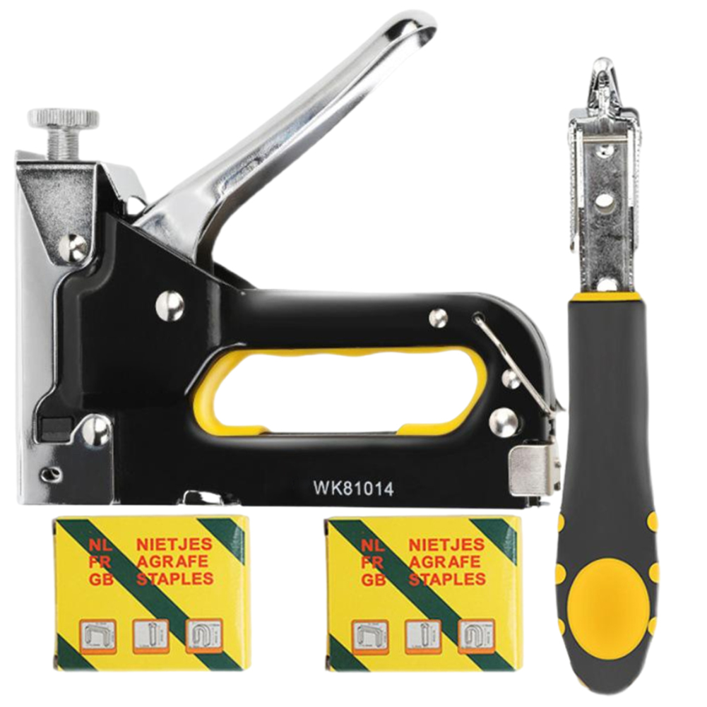 Staple Gun Heavy Duty 3in1 Stapler Gun with 600 Staples Manual Brad