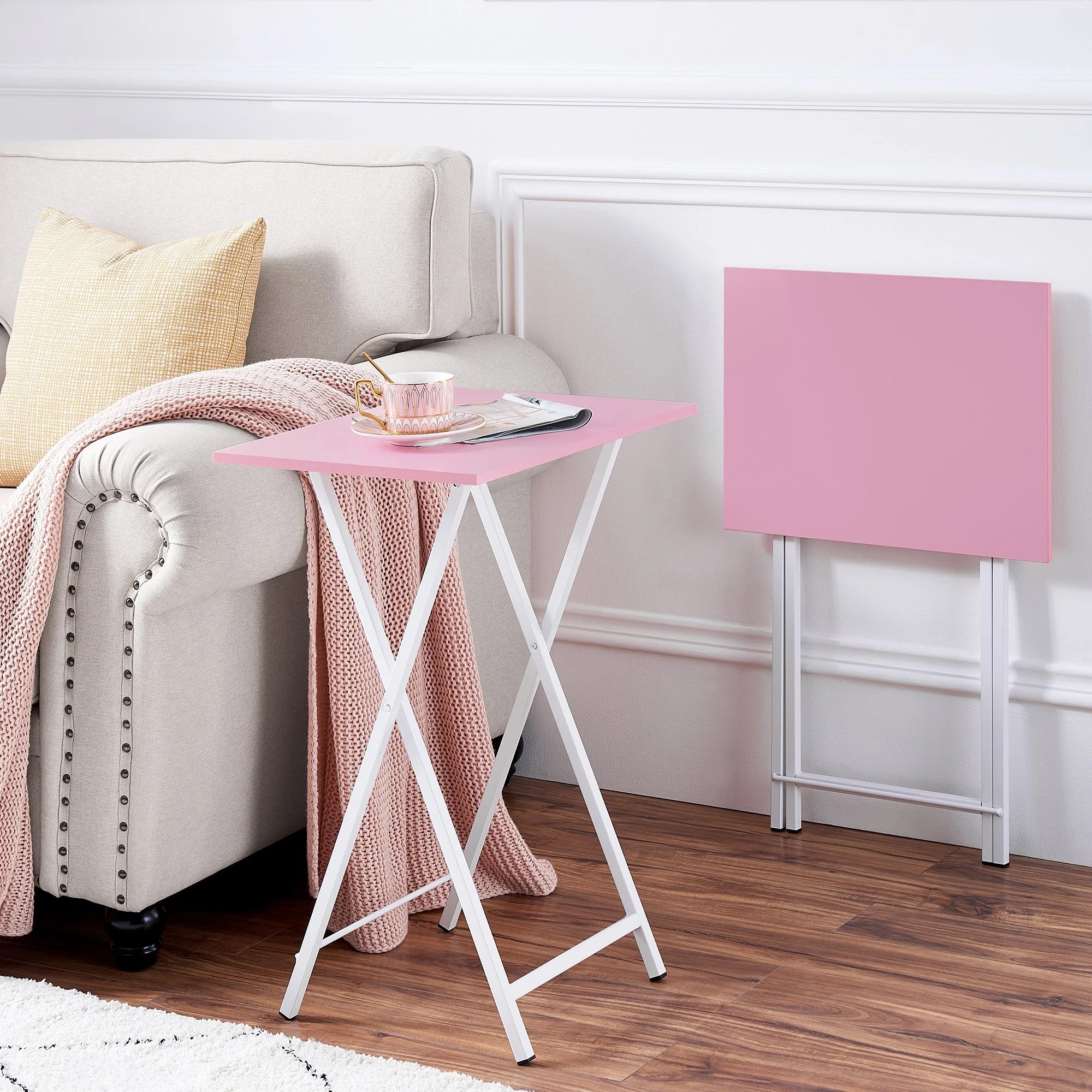 VECELO Set of 2 Folding TV Tray Table, Portable Nepal Ubuy