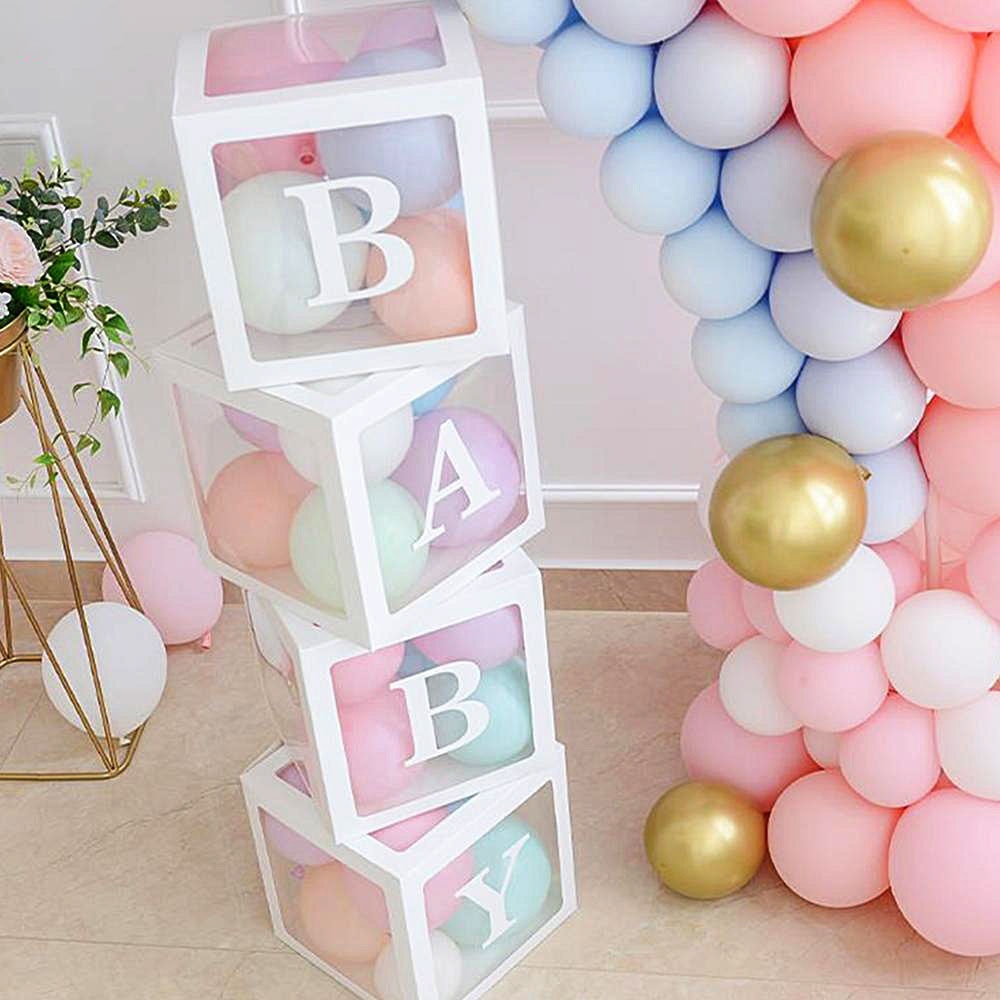 Girl Boy Baby Shower Birthday Balloon Decoration Transparent Box Baby