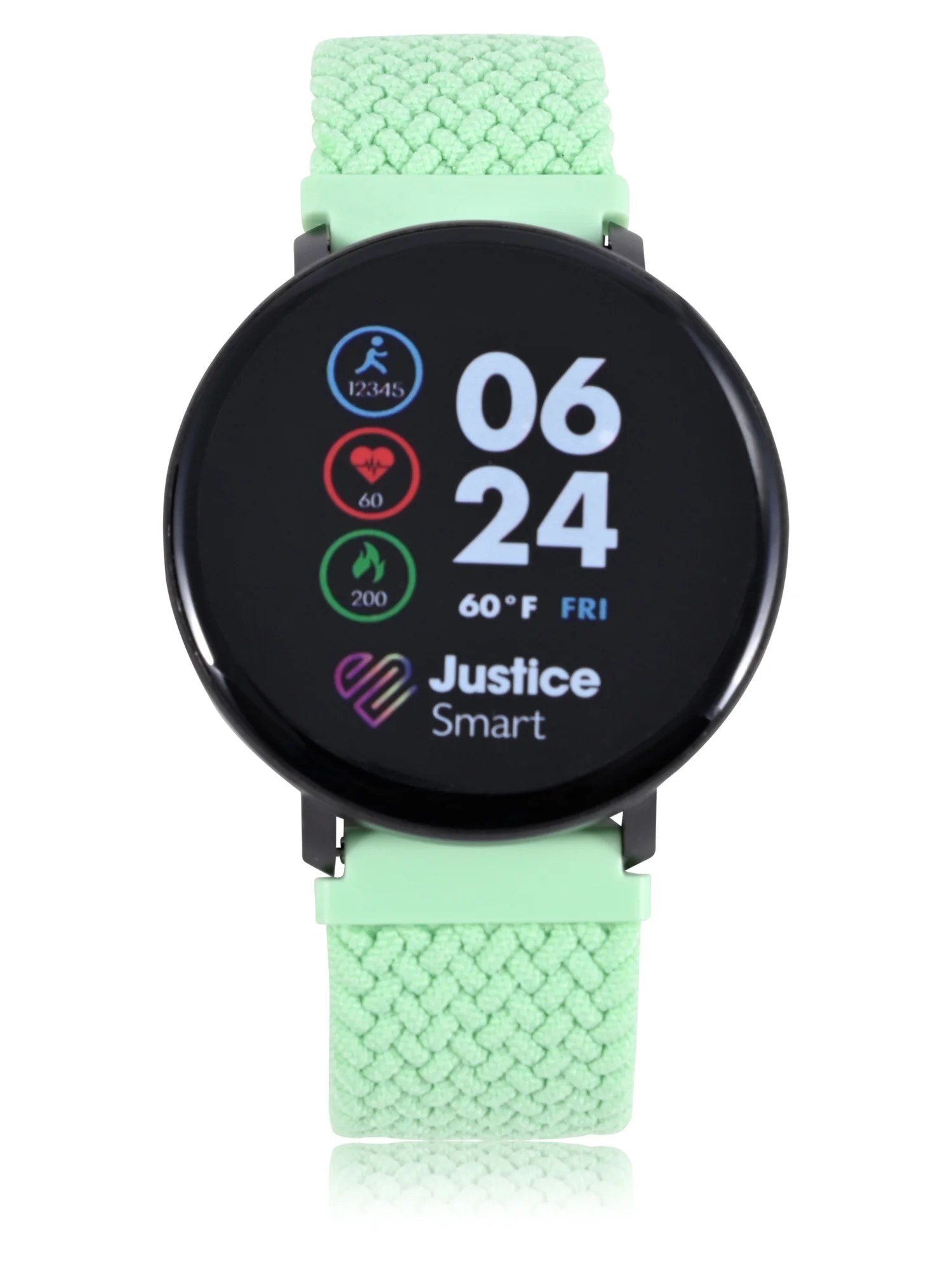 Justice Smart Watch in Mint Woven Strap JSE4330WM