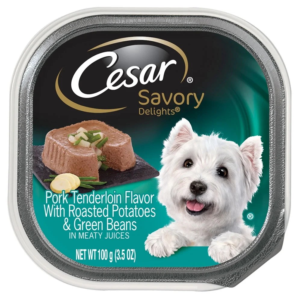 CESAR Savory Delights Wet Dog Food, Pork Tenderloin, Roasted Potatoes