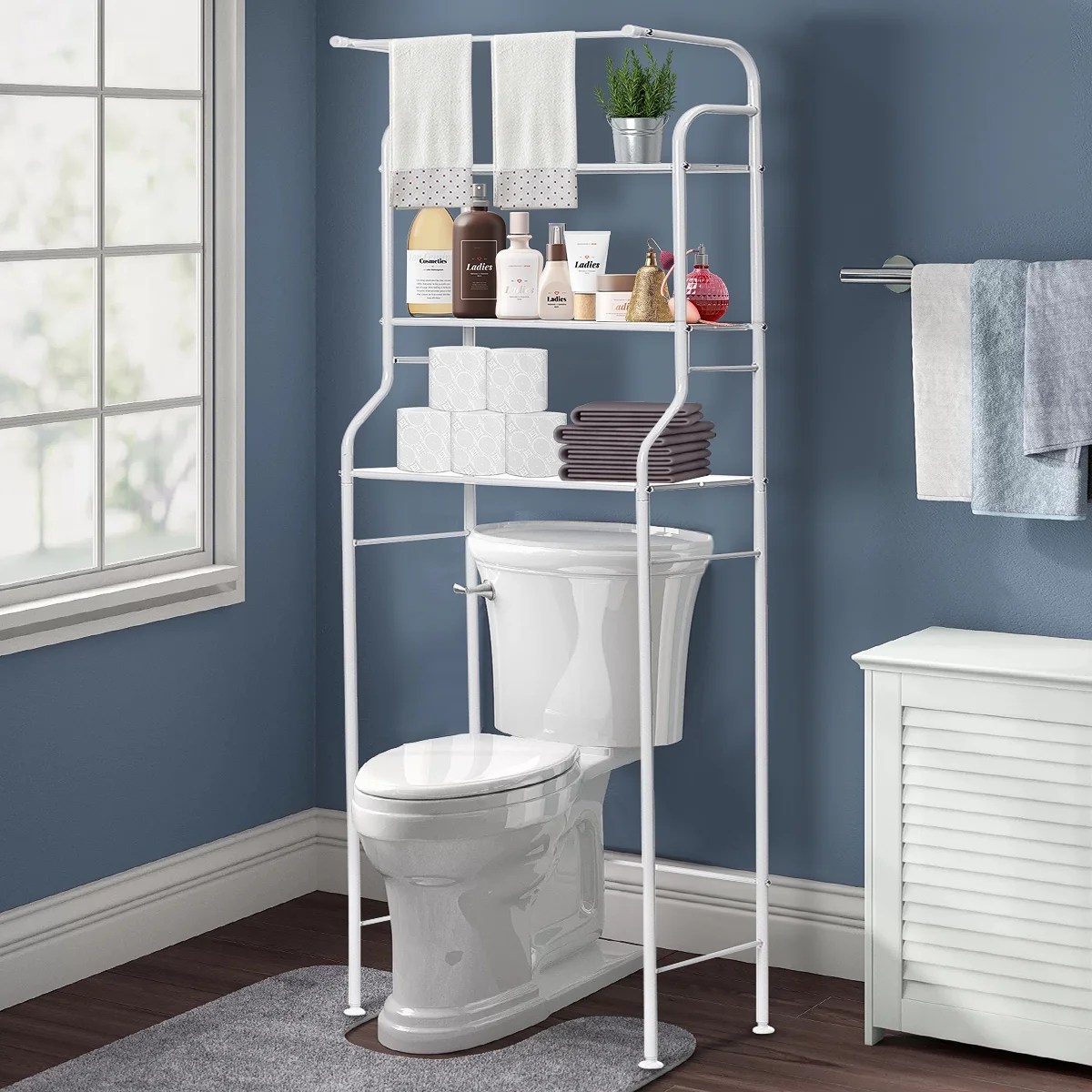 Over The Toilet Storage 3Tier Bathroom Shelf 64*26*10 Inch Metal