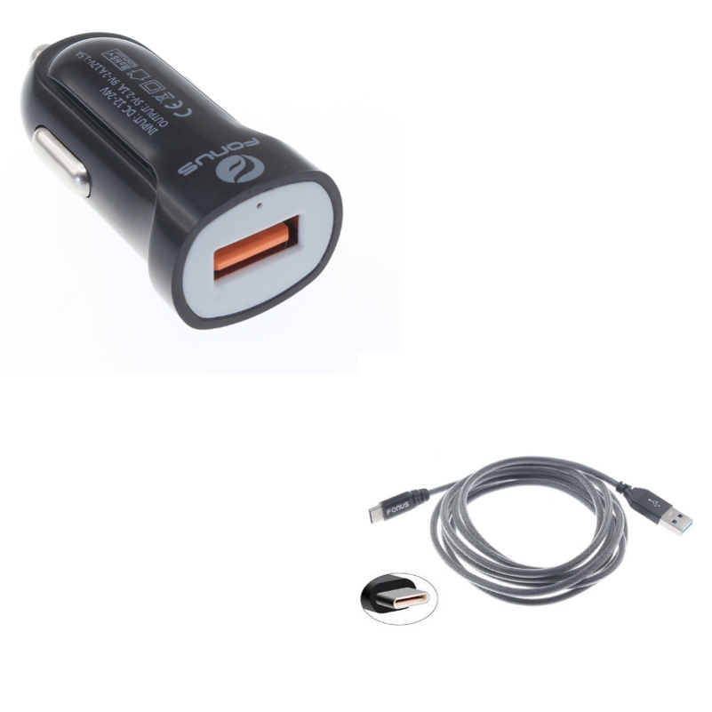 Charger Cord TypeC 6ft USB Cable w Fast USB Port 18W Car
