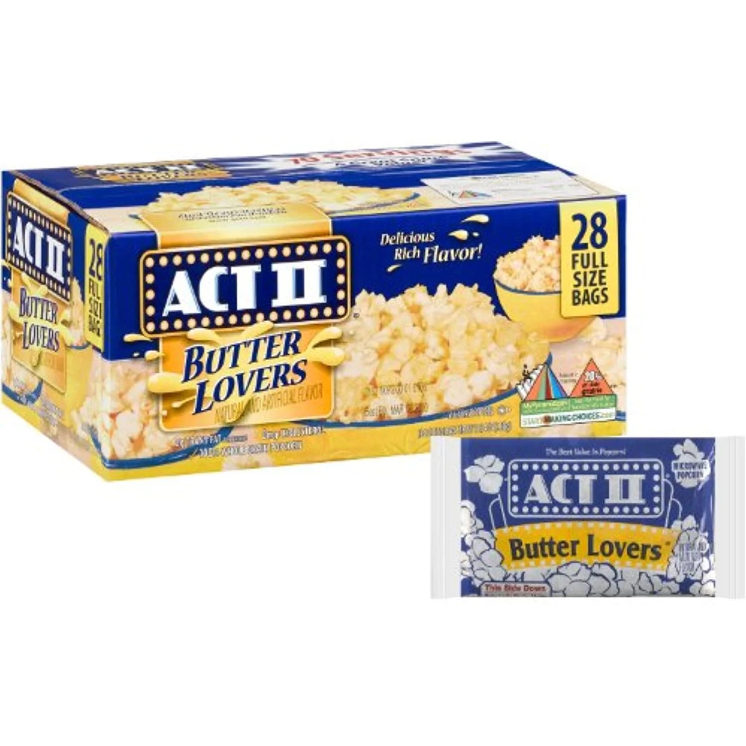 Act II Butter Lovers Microwave Popcorn 28/2.75 Ounce