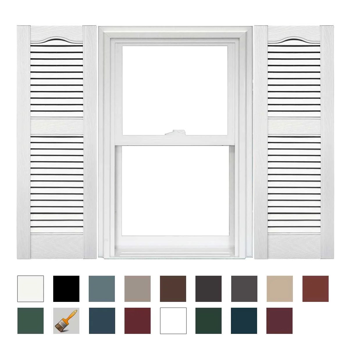 Mid America Open Louver Vinyl Shutters 14.5in. (1 Pair