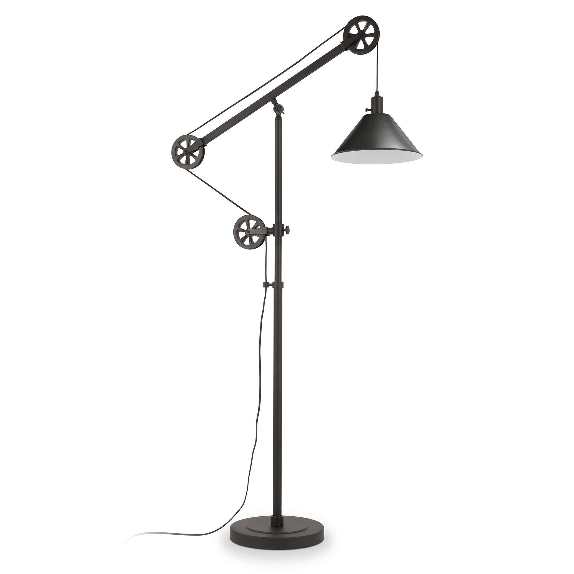 Evelyn&Zoe Traditional Metal Floor Lamp with Pulley System Walmart
