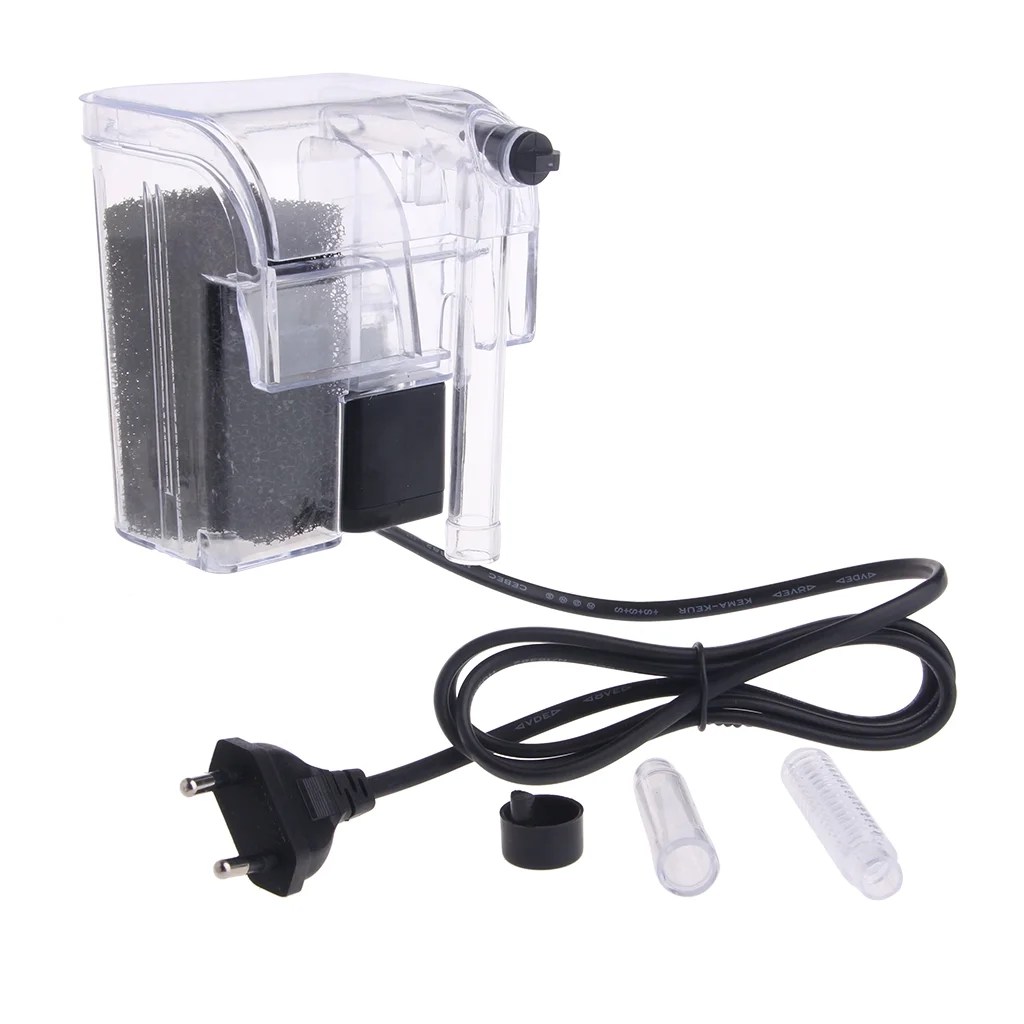 Aquarium Waterfall Filter Adjustable Water Level External Hangon Small