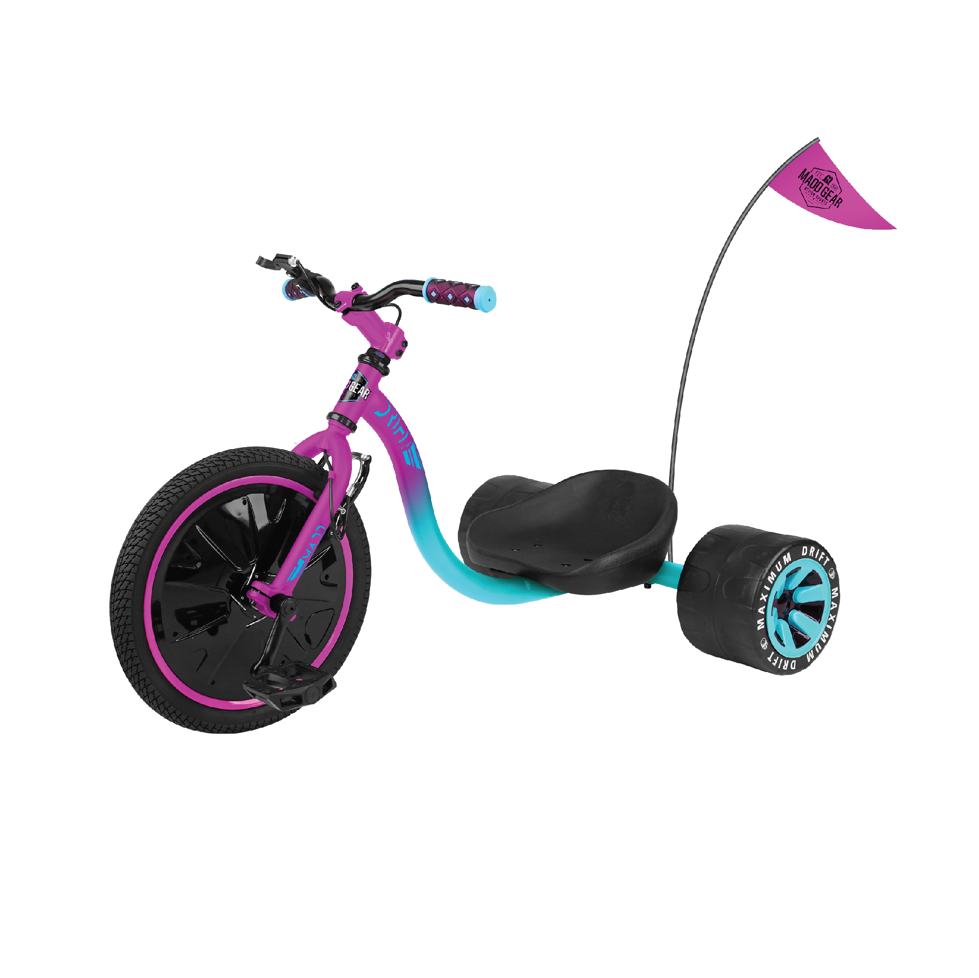 Madd Gear Drift Trike Pink/Teal New Model Great For Kids Ages 5