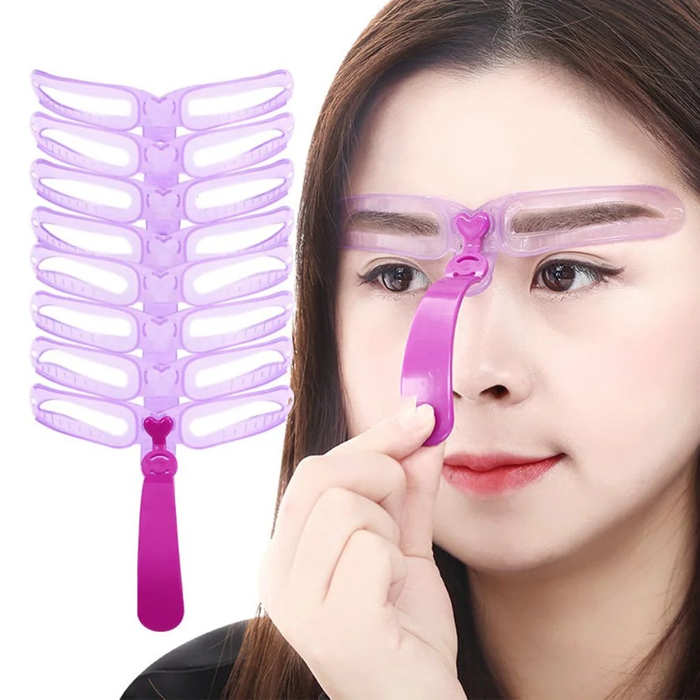 1 Set Reusable 8 In 1 Eyebrow Shaping Template Helper Eyebrow Stencils