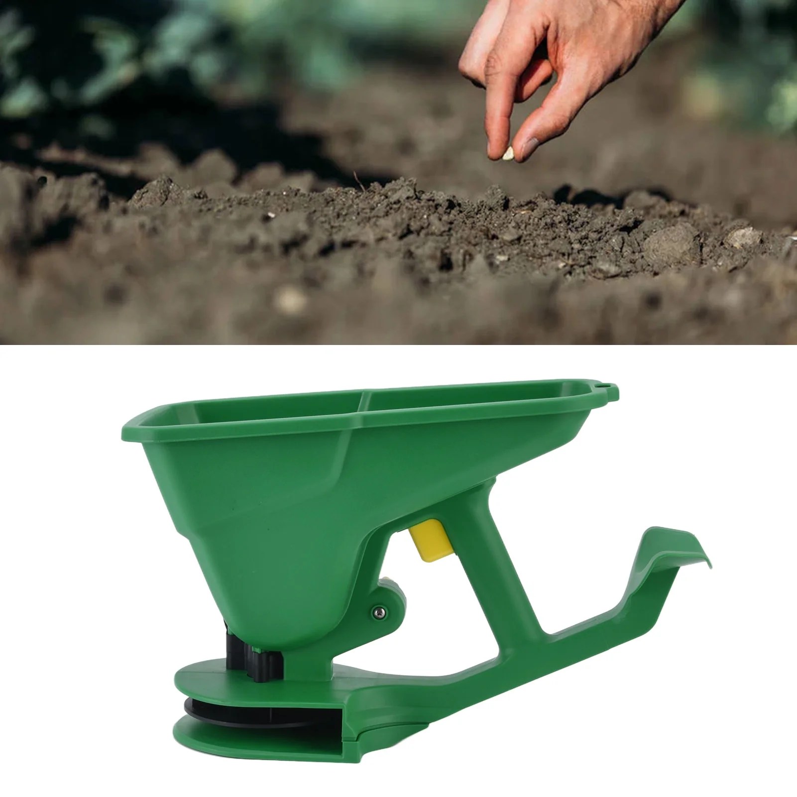 FAGINEY Gardener Hand Held Seed Spreader 1.5L 5 Gear Energy Saving Portable Spreader For Gardens