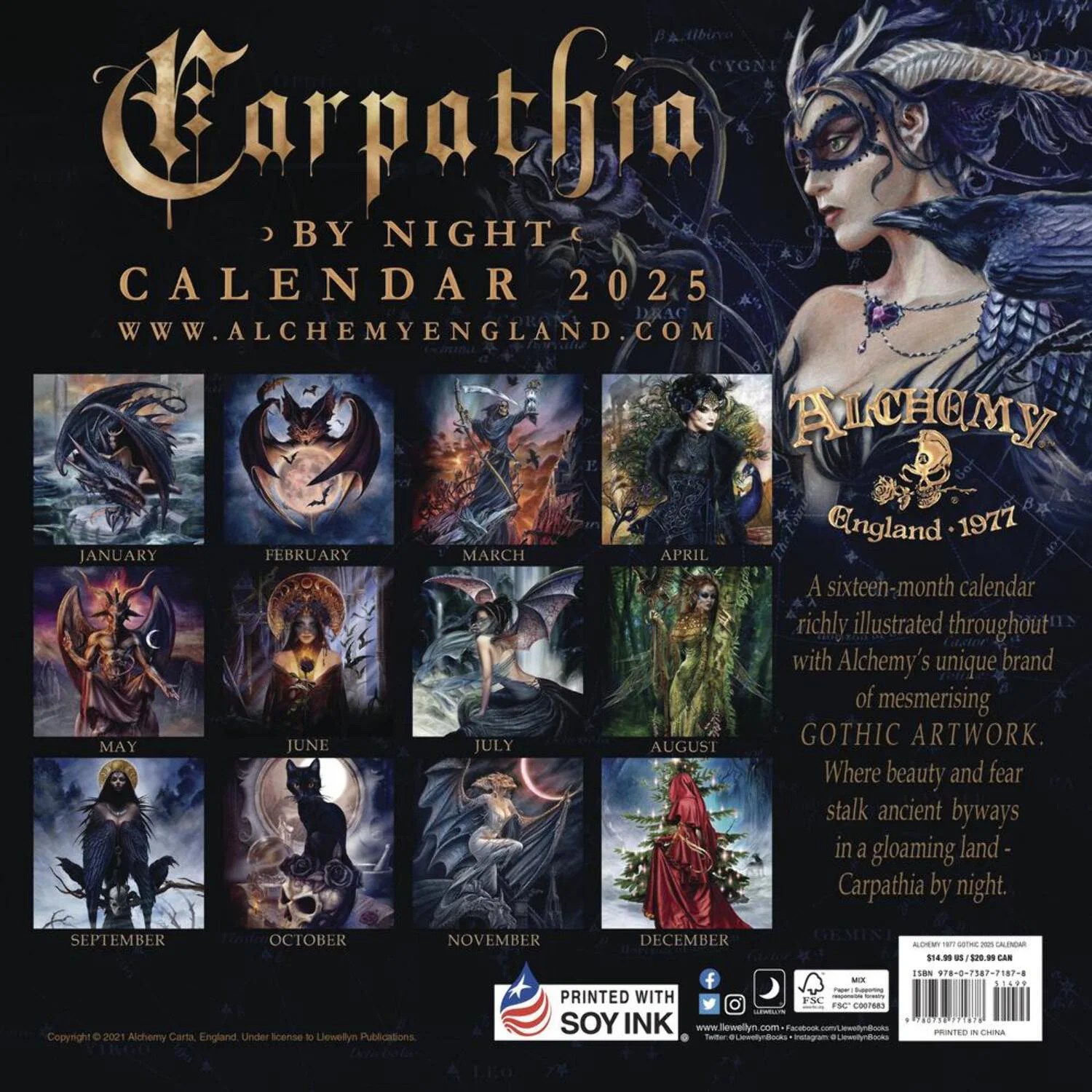 Alchemy 1977 Gothic 2025 Calendar, (Paperback)