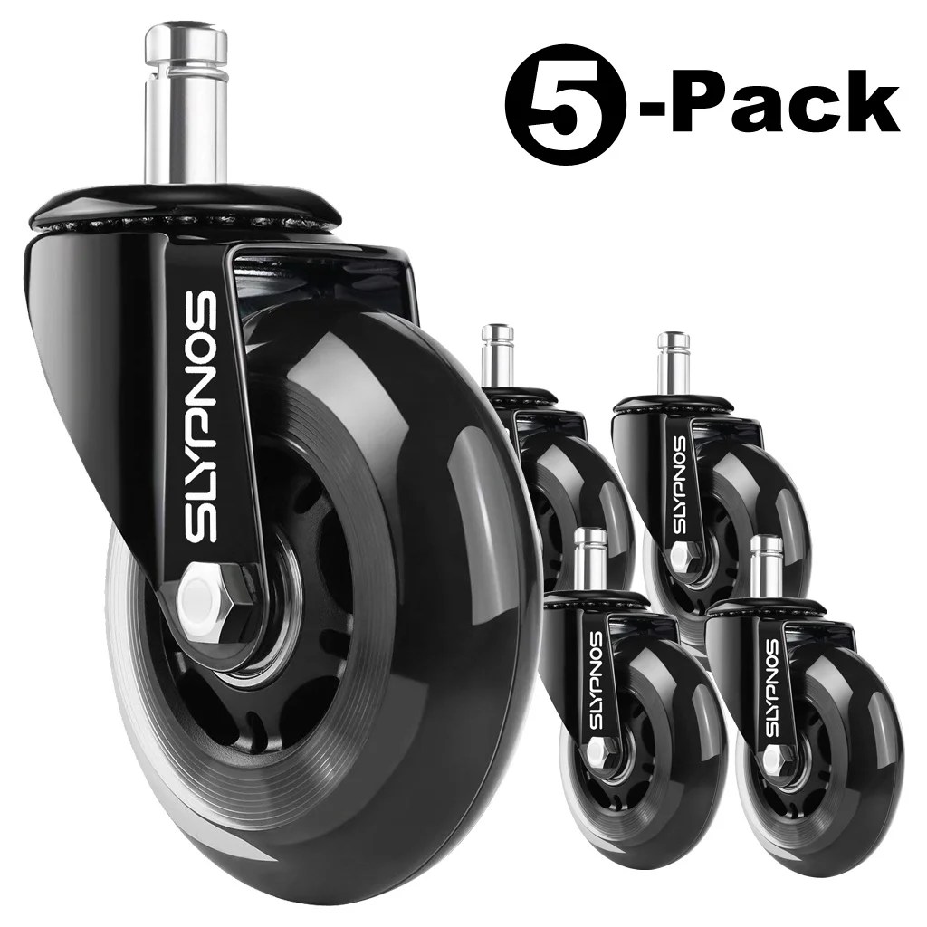5 Pack Caster Wheels,SLYPNOS3Inch Office Chair Casters Replacement Wheels for All Floors Carpet