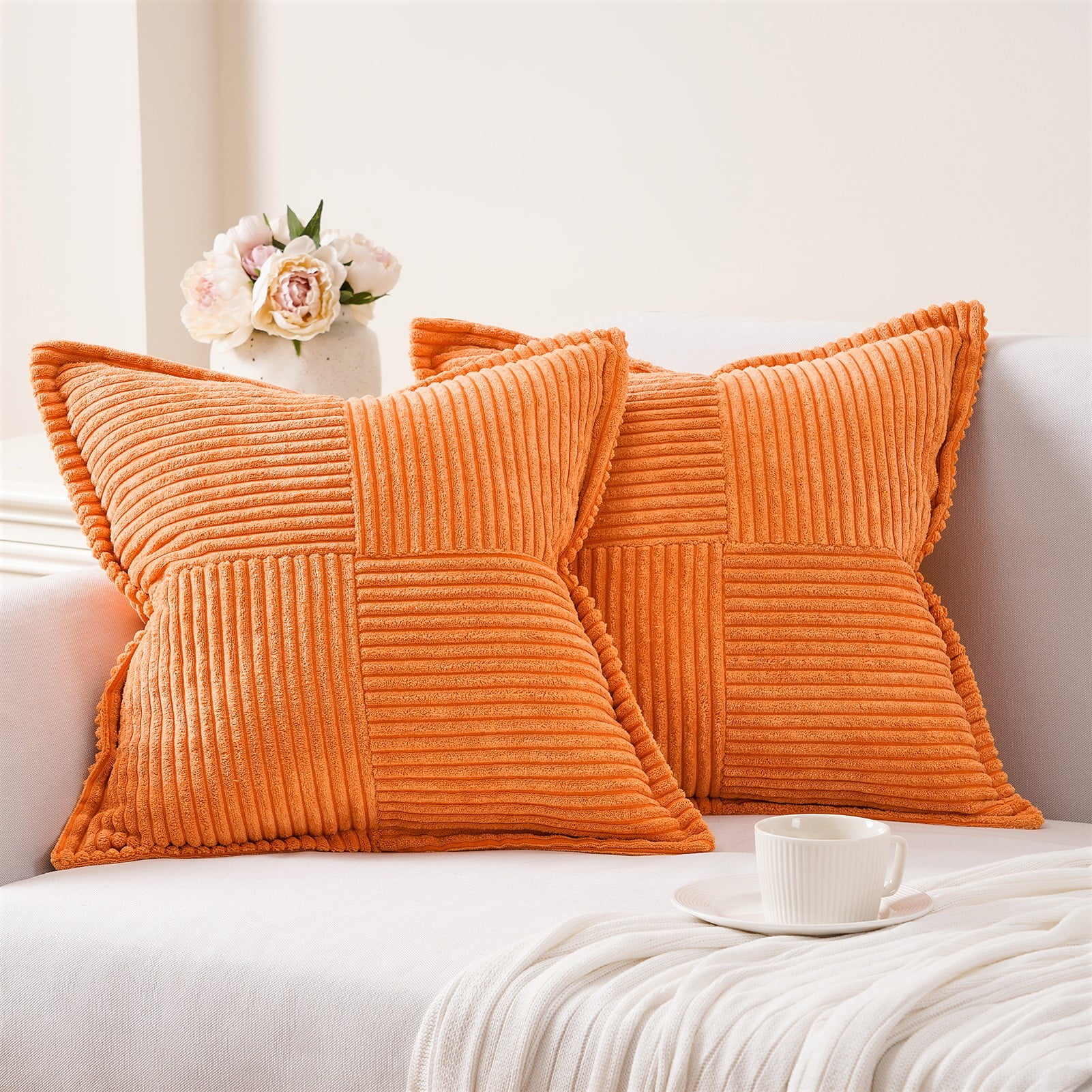 Topfinel 2 Piece Wide Side Pillowcase with Splicing,, Fall Winter Super