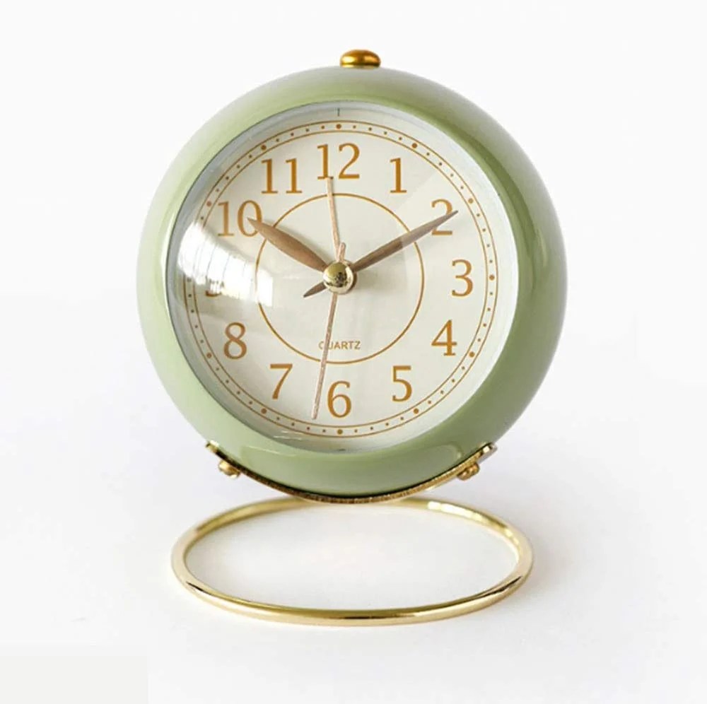 Wekity Small Table Clocks, Classic NonTicking Tabletop Alarm Clock