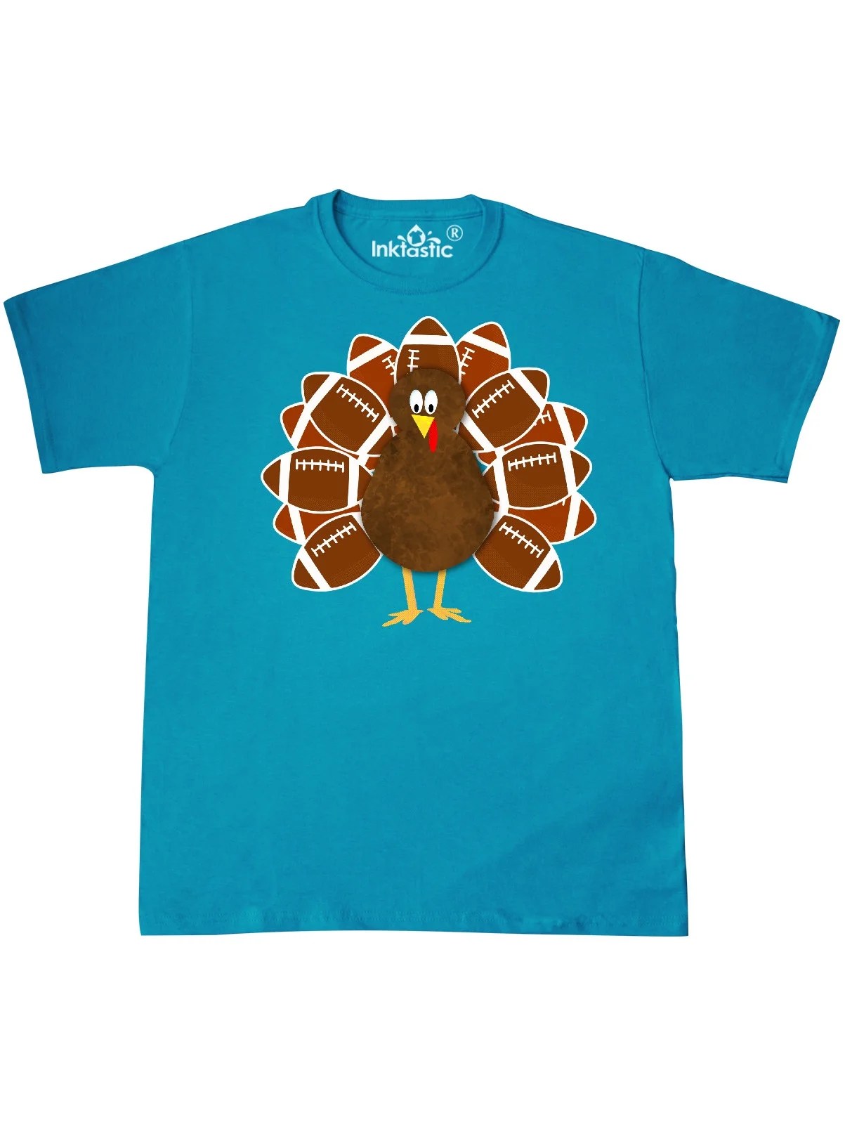 INKtastic Thanksgiving Craft Paper Football Turkey TShirt Walmart