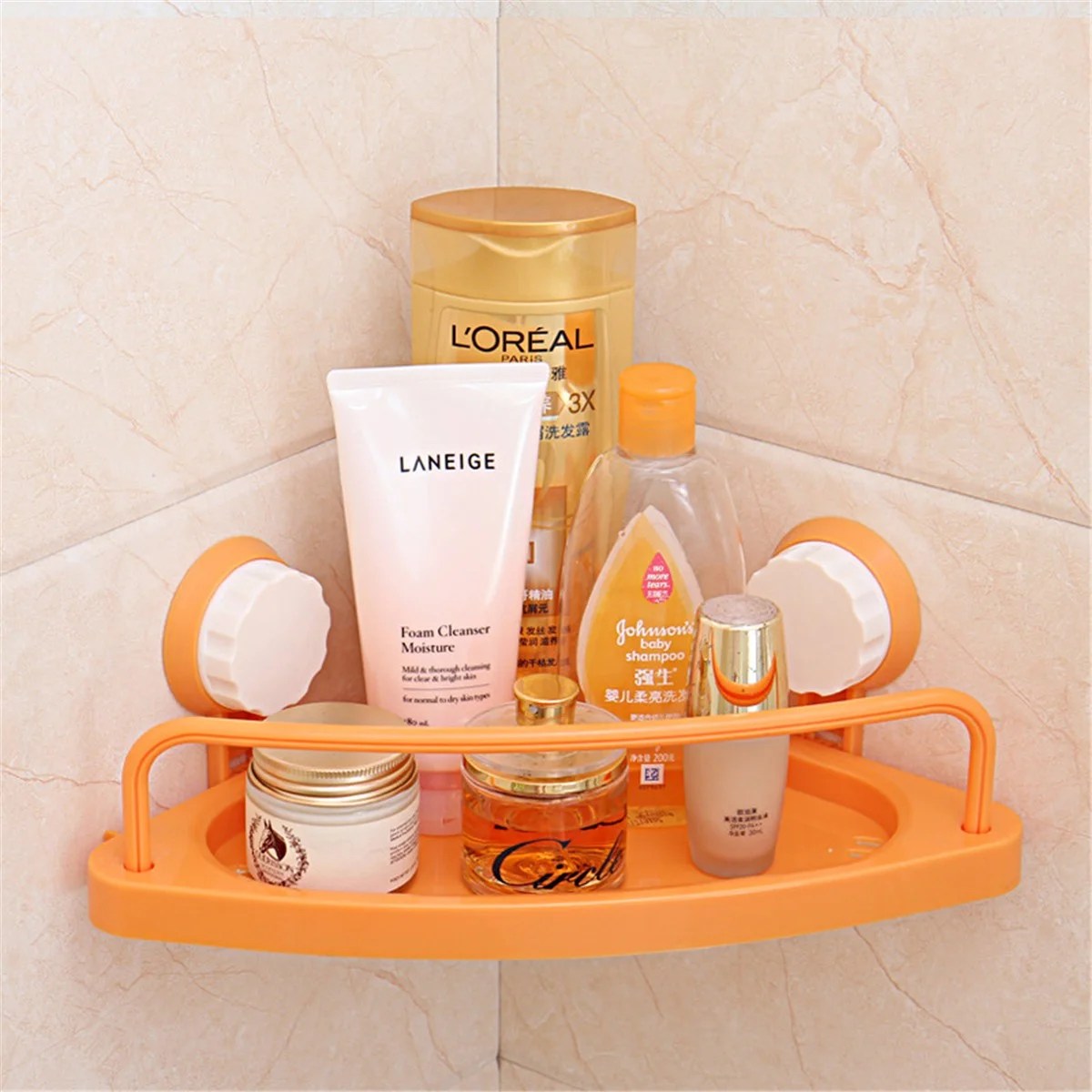Suction Cup Triangle Storage Shelves Rack Bath Corner Suction Shelf