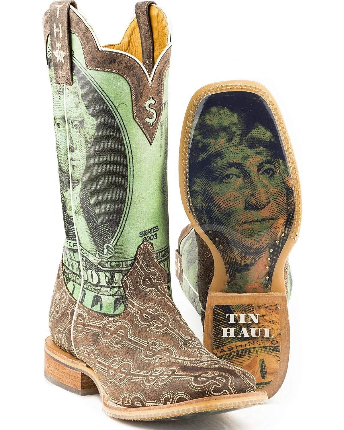 Tin Haul Tin Haul Men's Duece Take The Money Run Cowboy Boot Square