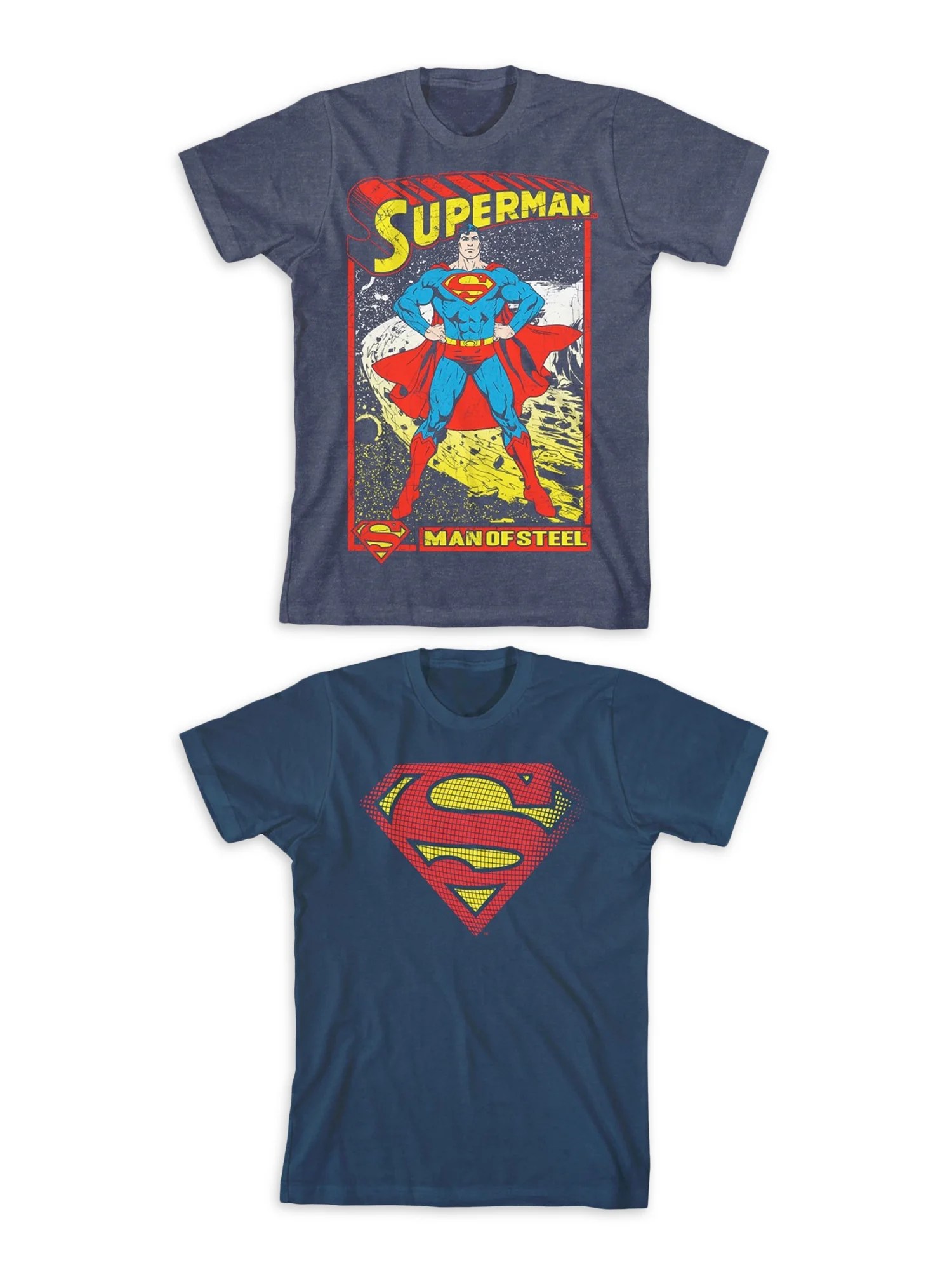 DC Comics Superman Boys Logo & Classic Comic Graphic TShirts 2pack