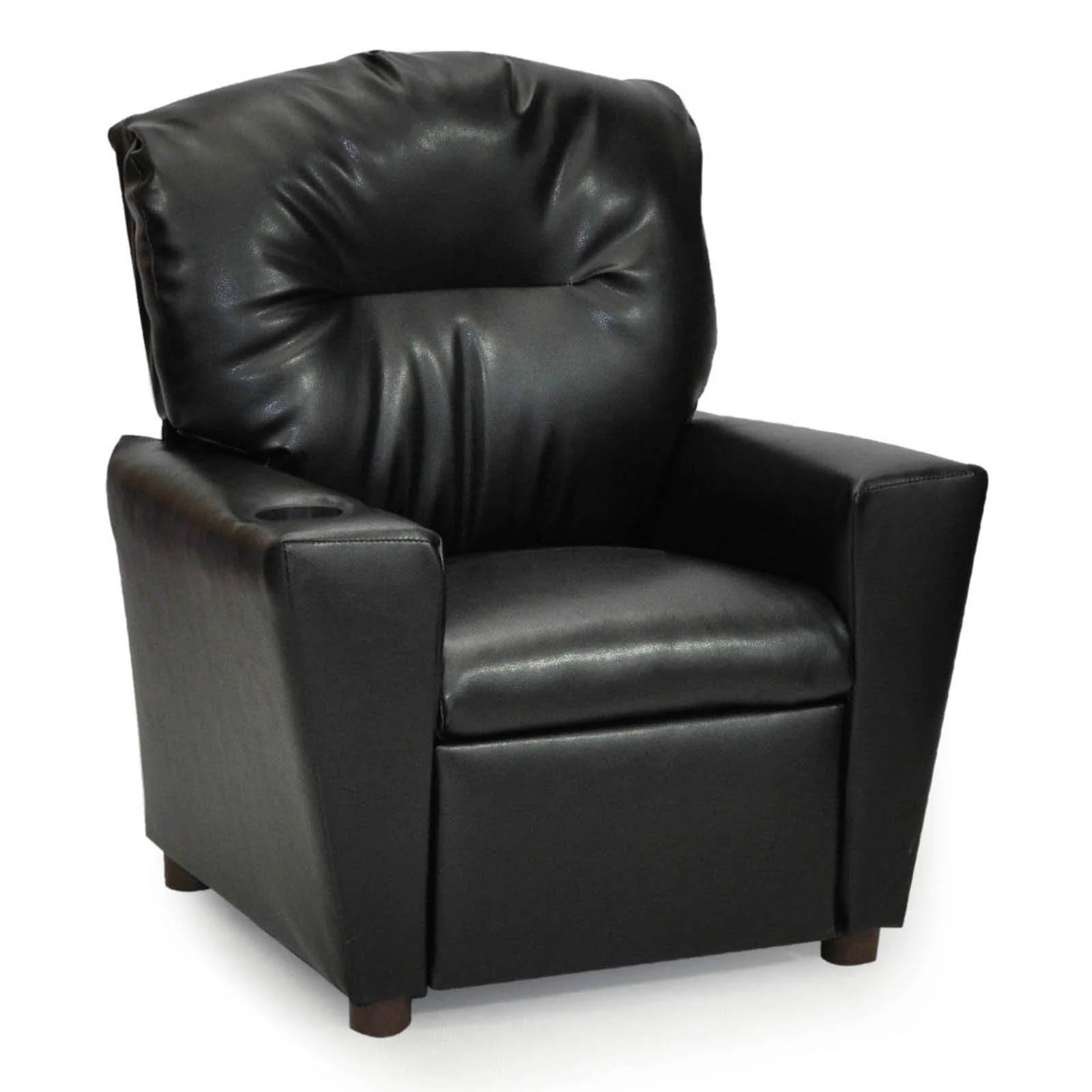 Kidz World Recliner with Cup Holder Black Vinyl Kidz World Recliner with Cup Holder Black Vinyl