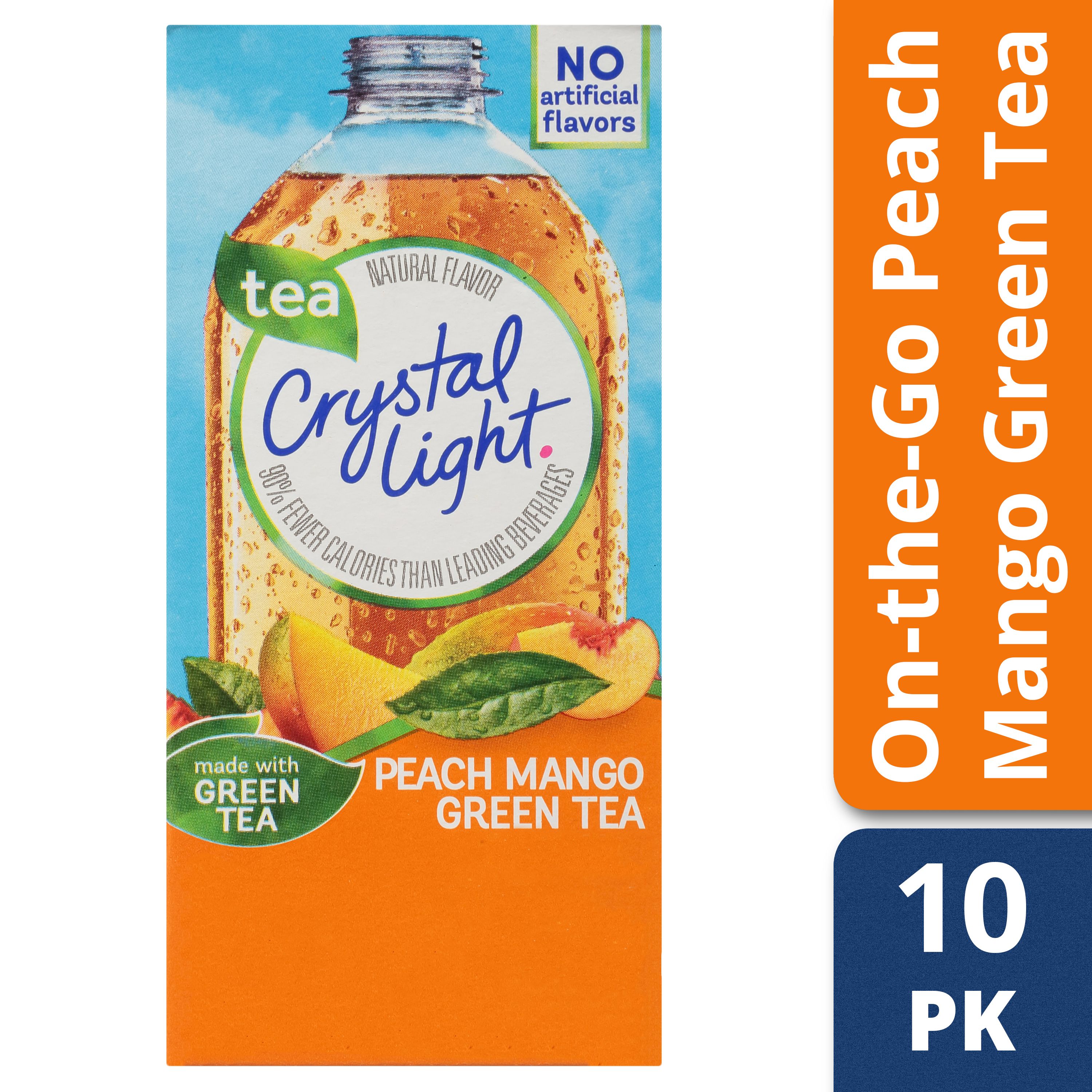 (20 Packets) Crystal Light Peach Mango Green Tea OnTheGo Powdered
