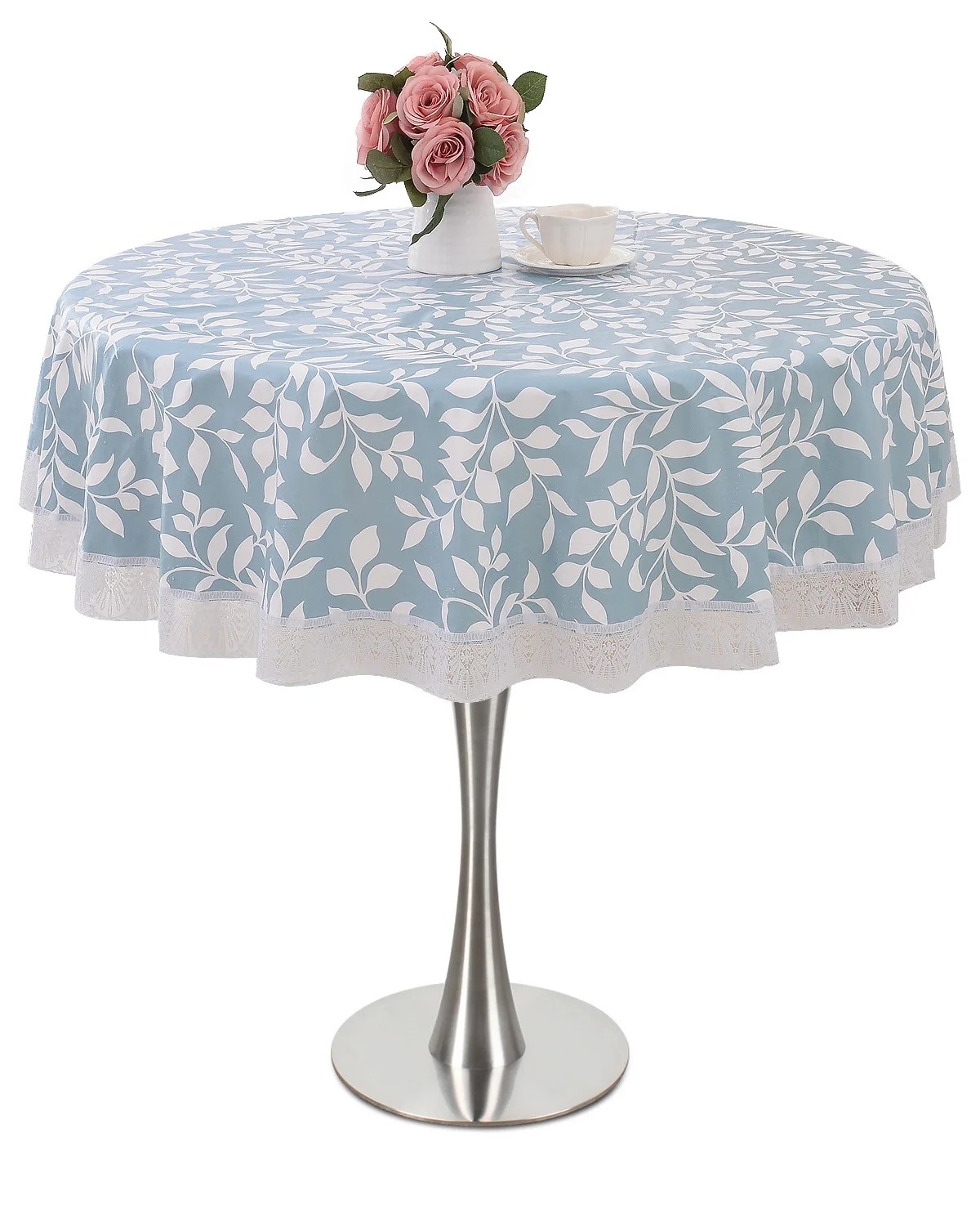 Round Tablecloth Vinyl Waterproof PVC Plastic Wipeable Spillproof