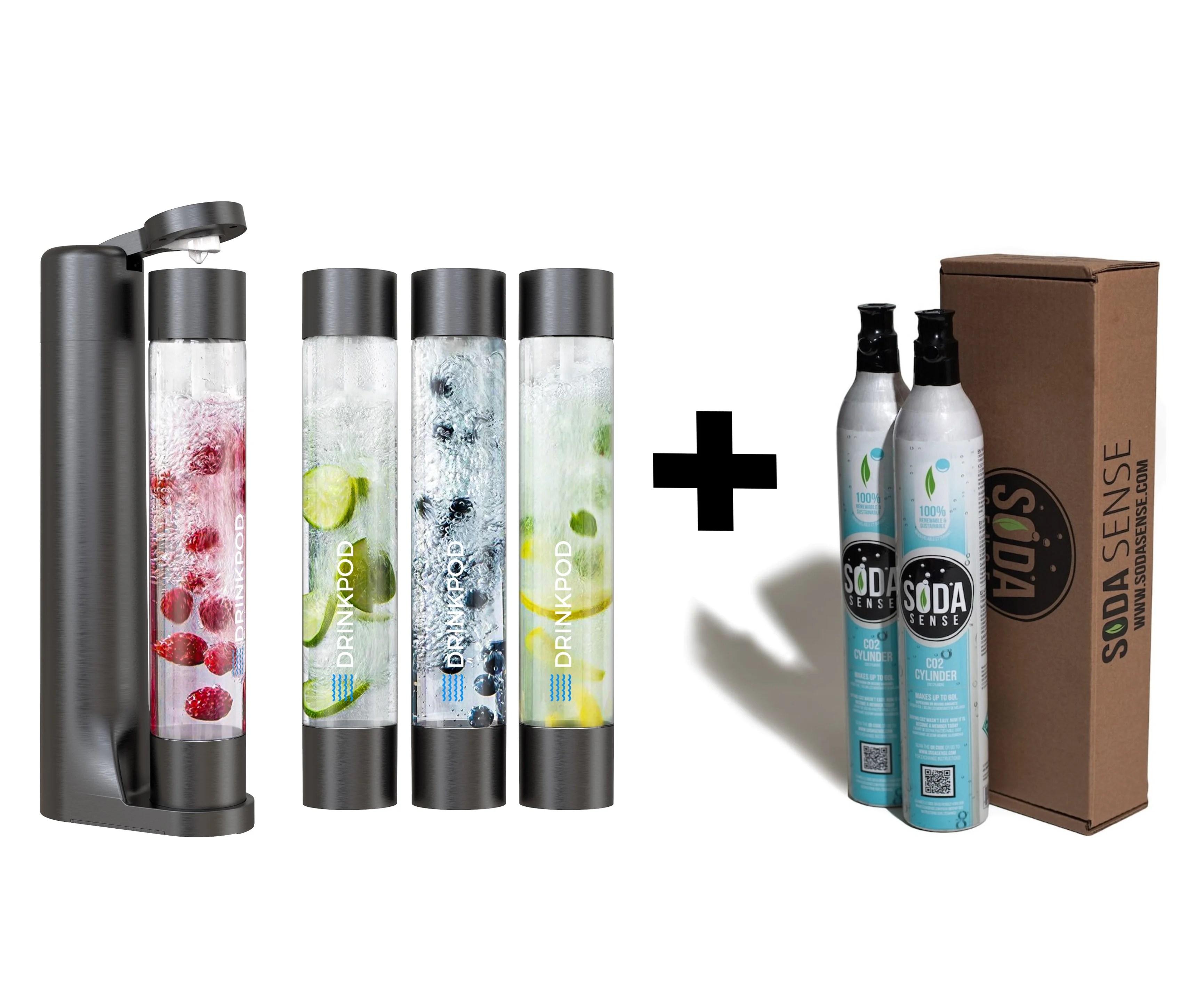Drinkpod Ultimate Fizzpod Home Soda Maker With 2 CO2 Cylinders, 1