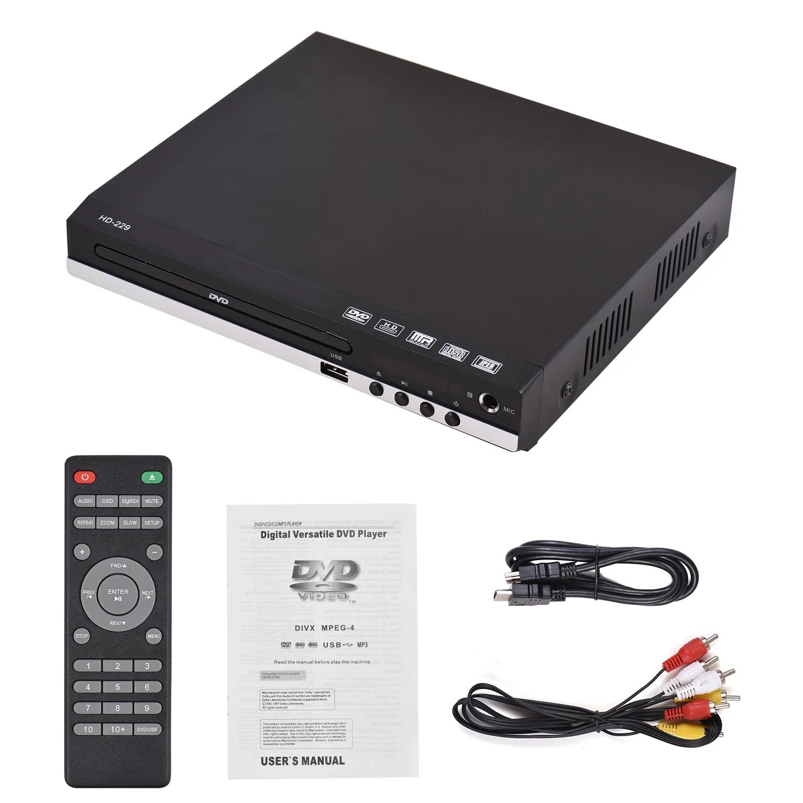 Docooler HD229 Home DVD Player DVD Disc Player Digital Player U Disk Playback HD AV Output with