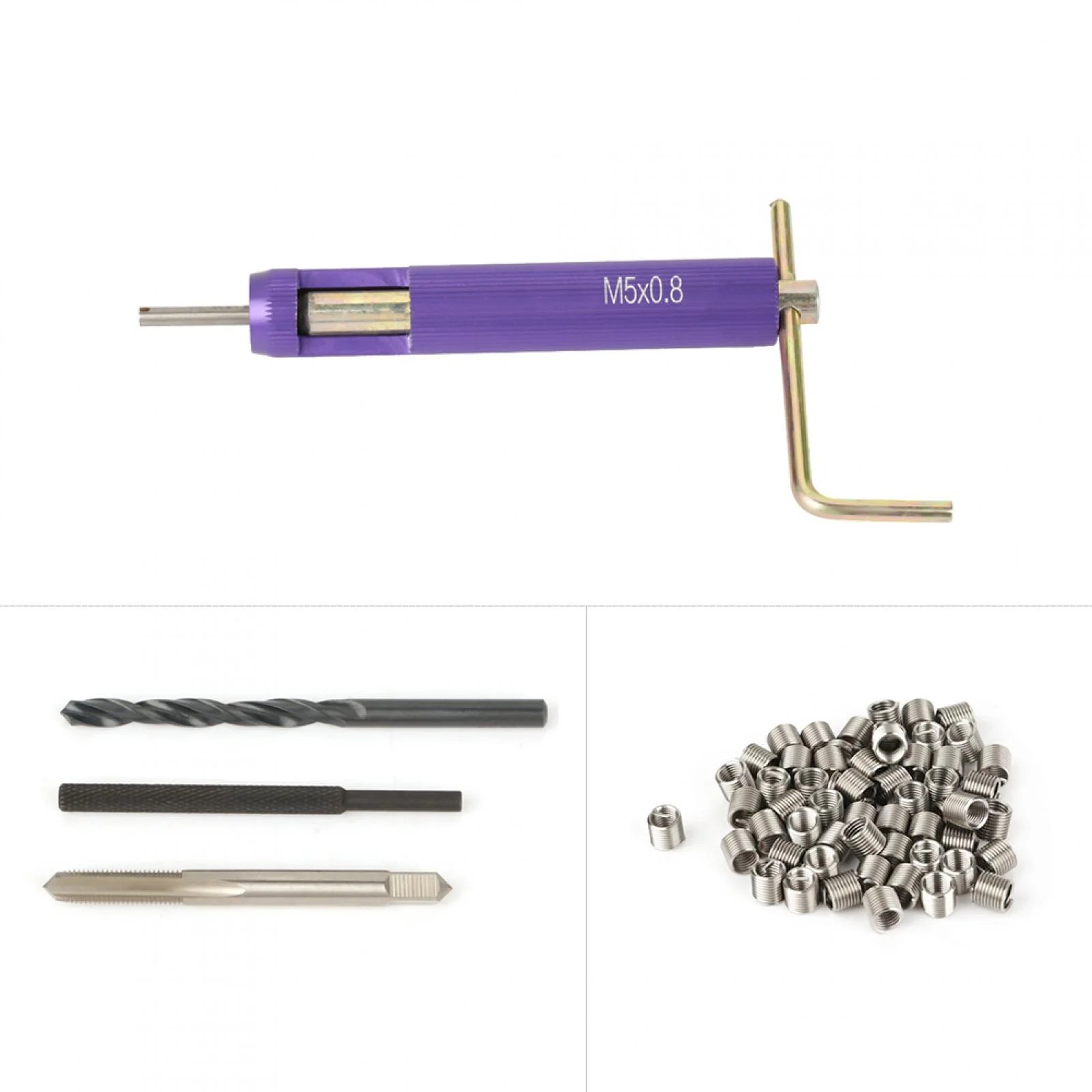 M5 X 2D Threaded Insert, Stainless Steel Helical Insert, Thread Repair