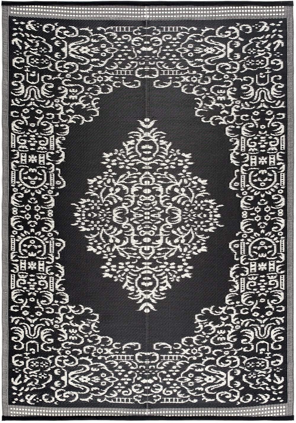 Lightweight Indoor Outdoor Reversible Plastic Area Rug 4x6 Feet