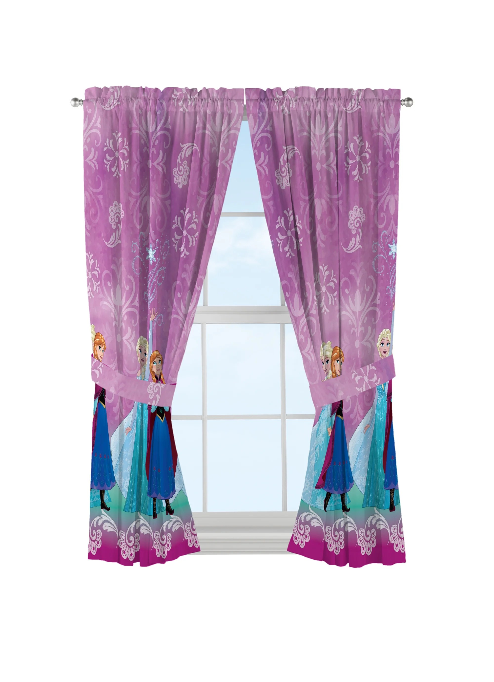 Disney Frozen Kids Bedroom Curtain Panel Set, Set of 2, 63inch L