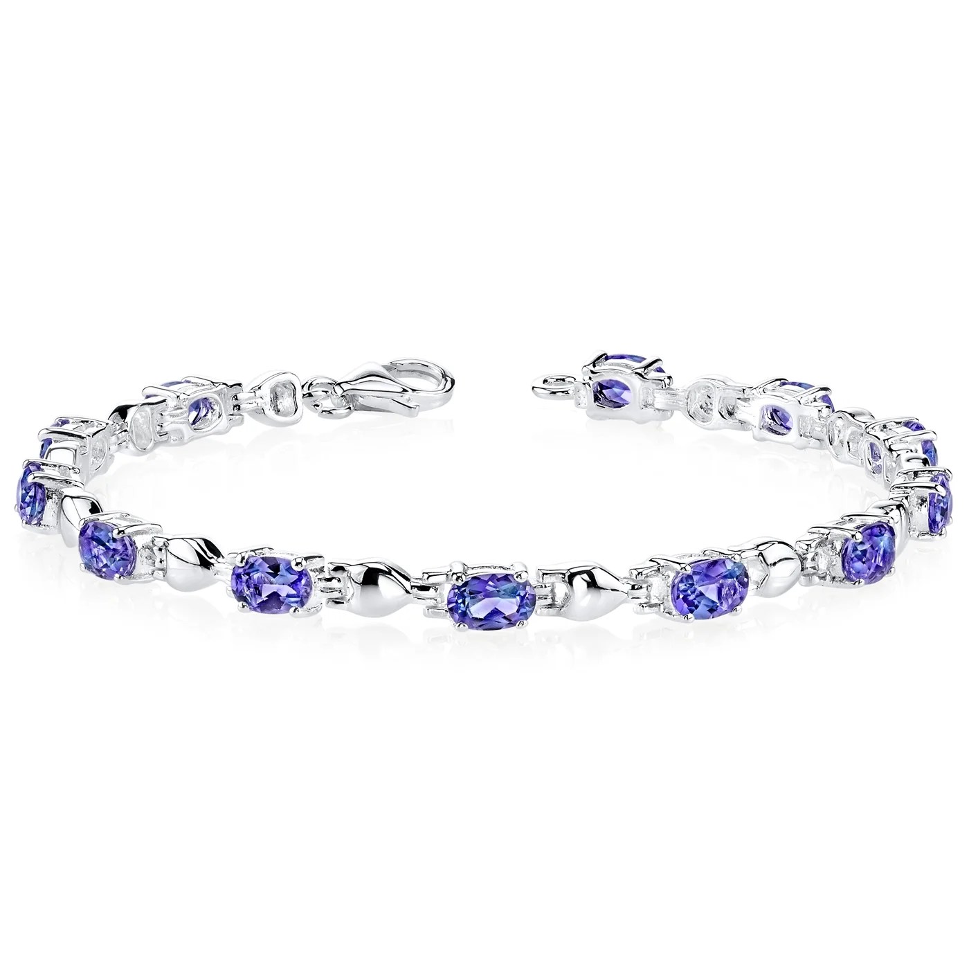 Oravo 5.5 ct Oval Shape Alexandrite Tennis Bracelet in Sterling