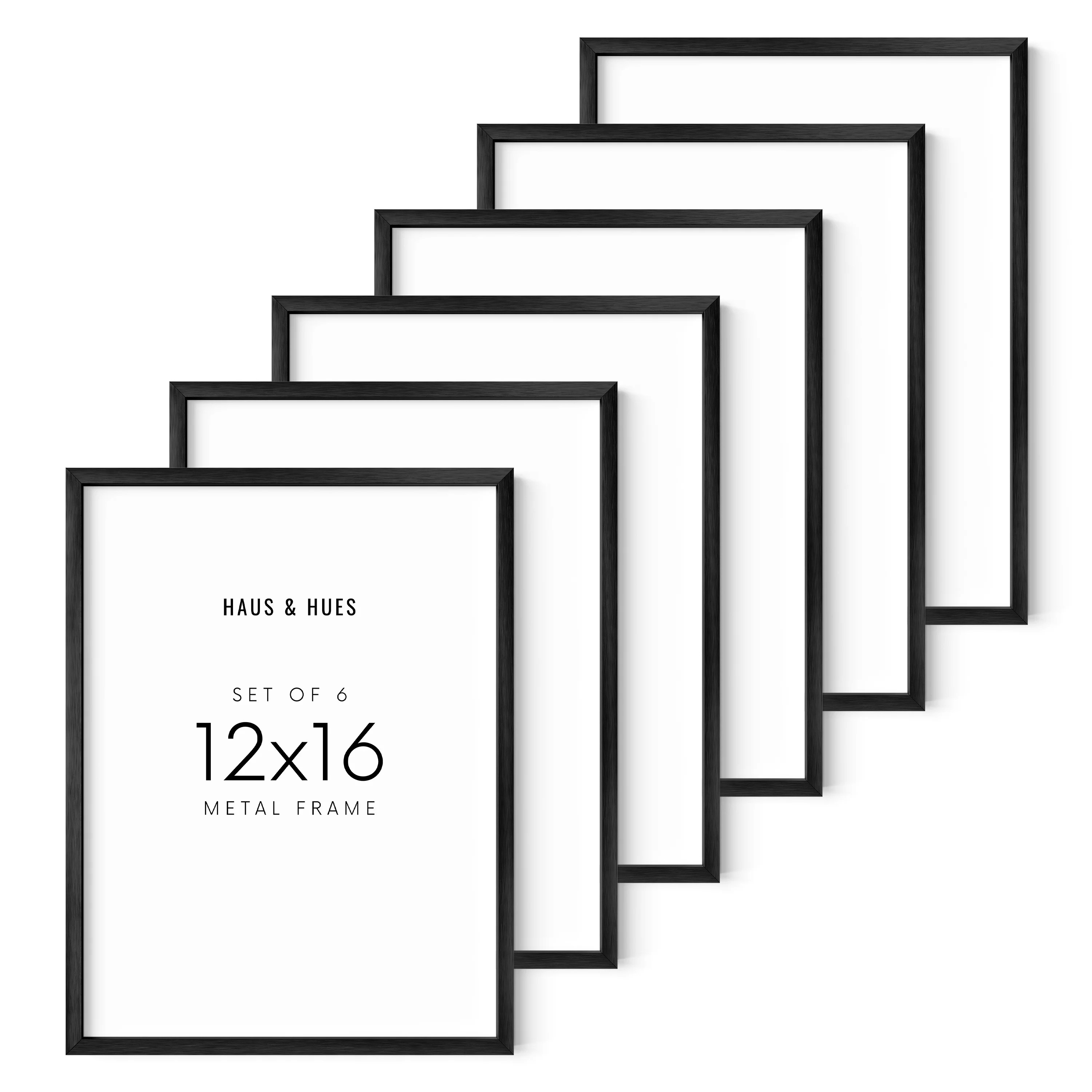 Haus and Hues 12x16 Black Frames for Gallery Wall Set of 6, Metal