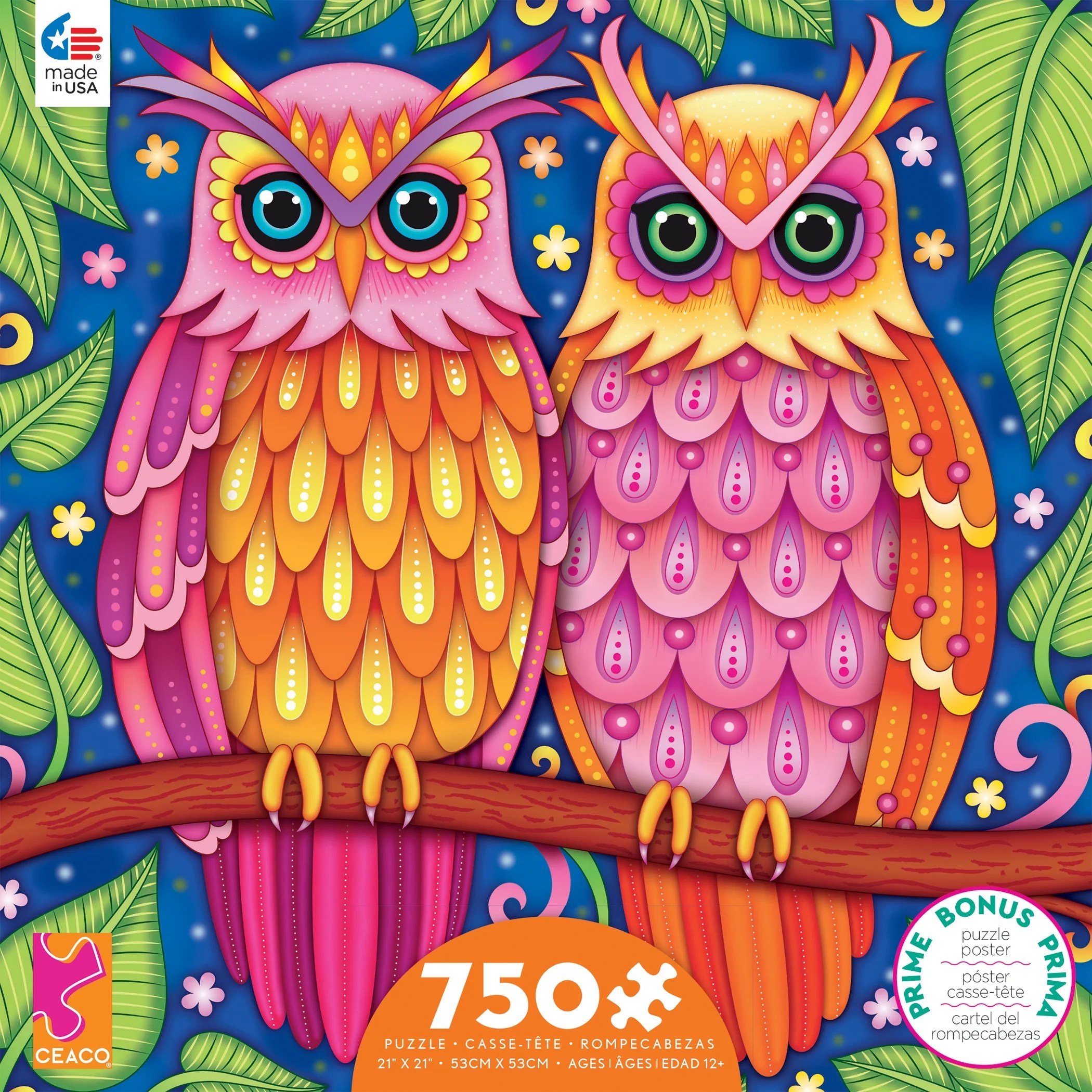 Ceaco Groovy Animals Owls 750 piece Jigsaw Puzzle