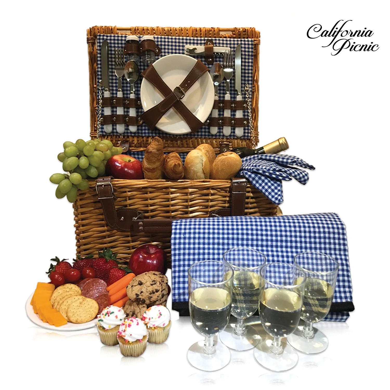 CALIFORNIA PICNIC Picnic Basket Set 2 Person Picnic Hamper Set