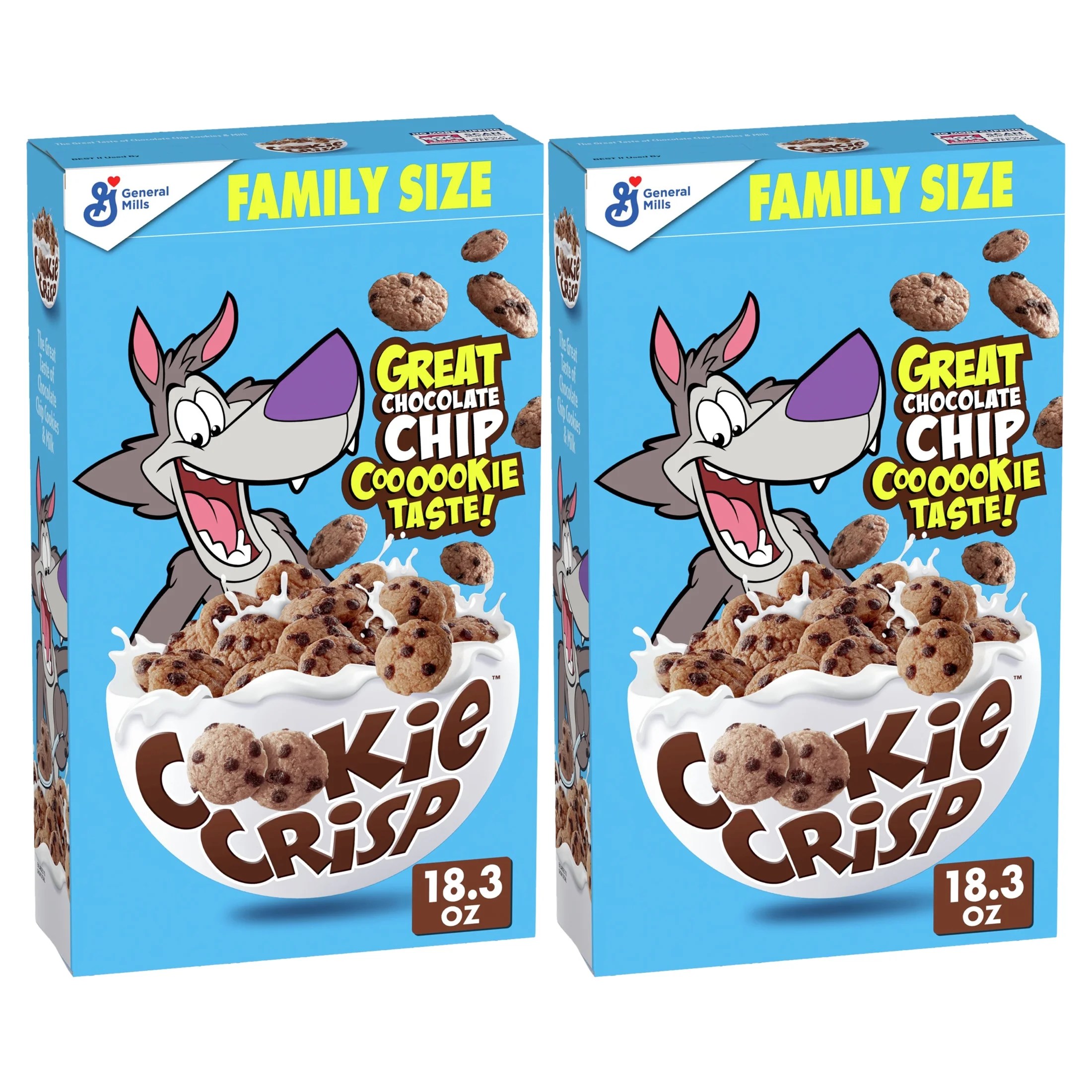 (2 pack) Cookie Crisp Breakfast Cereal, Chocolate Chip Cookie Taste
