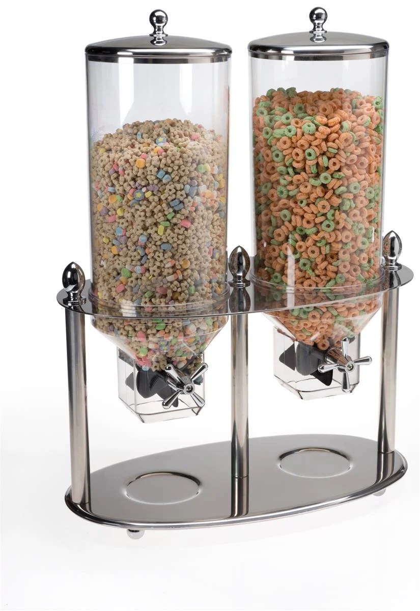 Double Dry Food Dispenser for Countertop, 5.2 Gallons Total, Portion