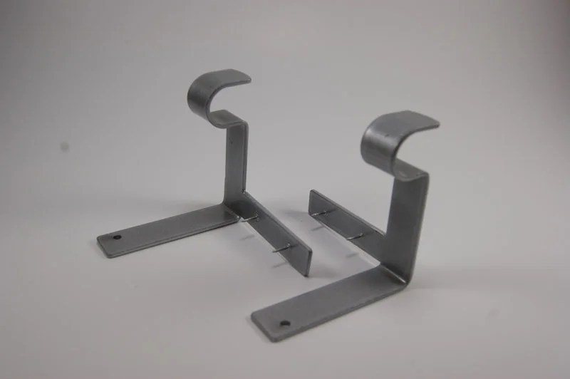 KwikHang Enamel Silver No Drill Curtain Rod Bracket 0 in. L