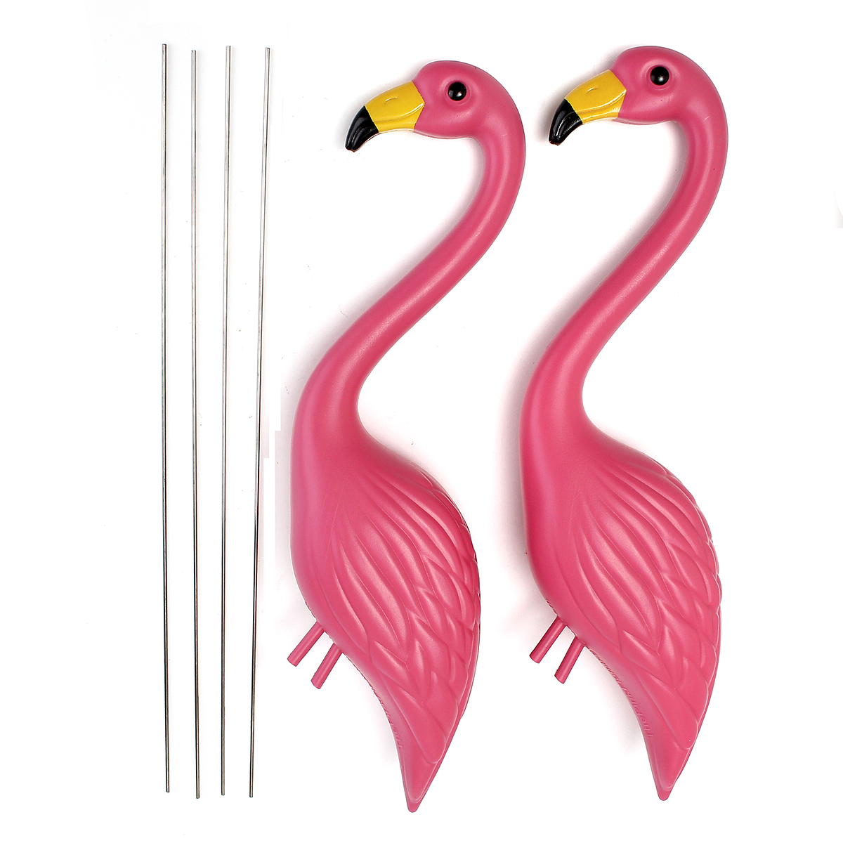2 Pack Pink Flamingos Plastic Yard Garden Lawn Art Figurine Ornaments