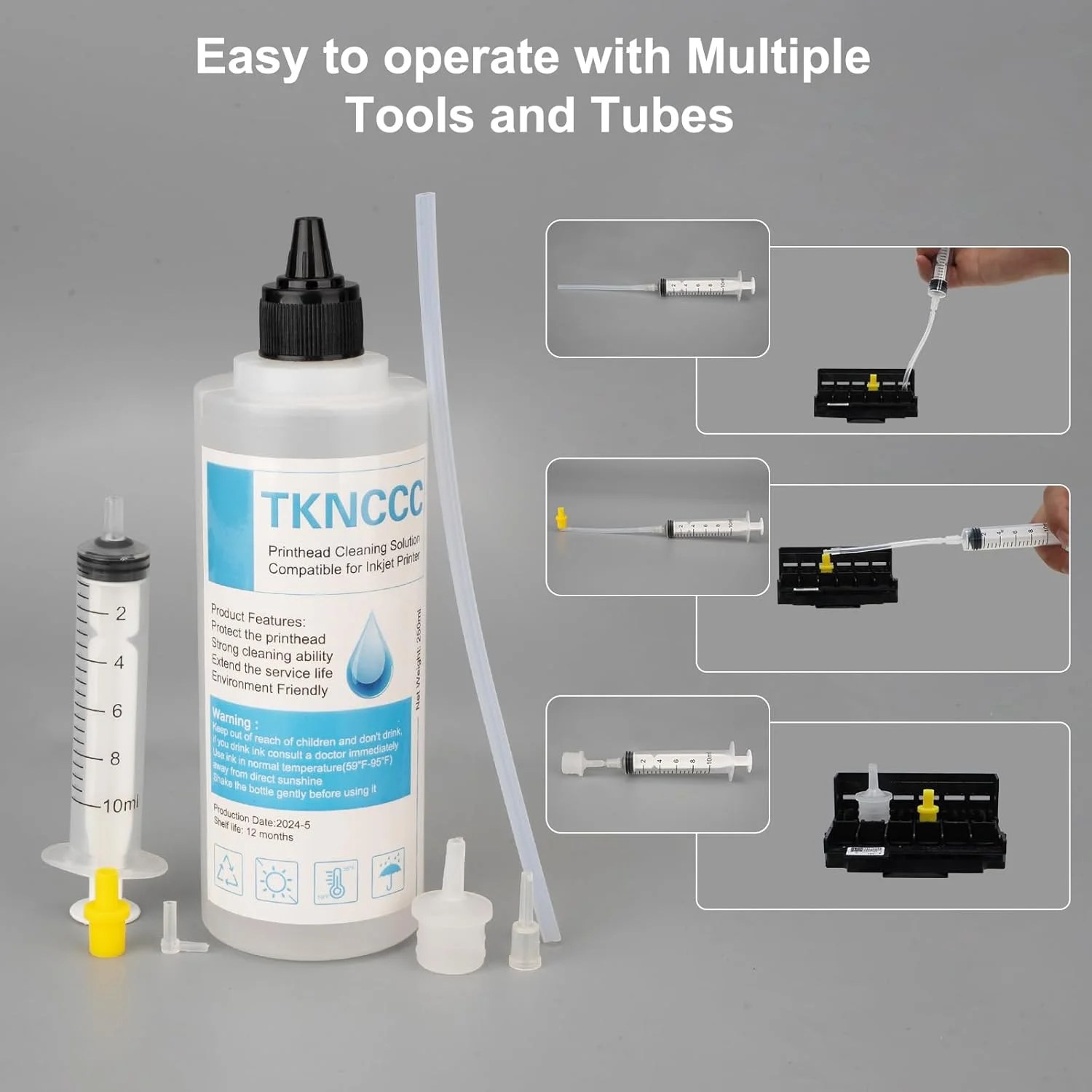 Printhead Kit 250ml For Inkjet Printers Nozzle，Print Head Kit Epson