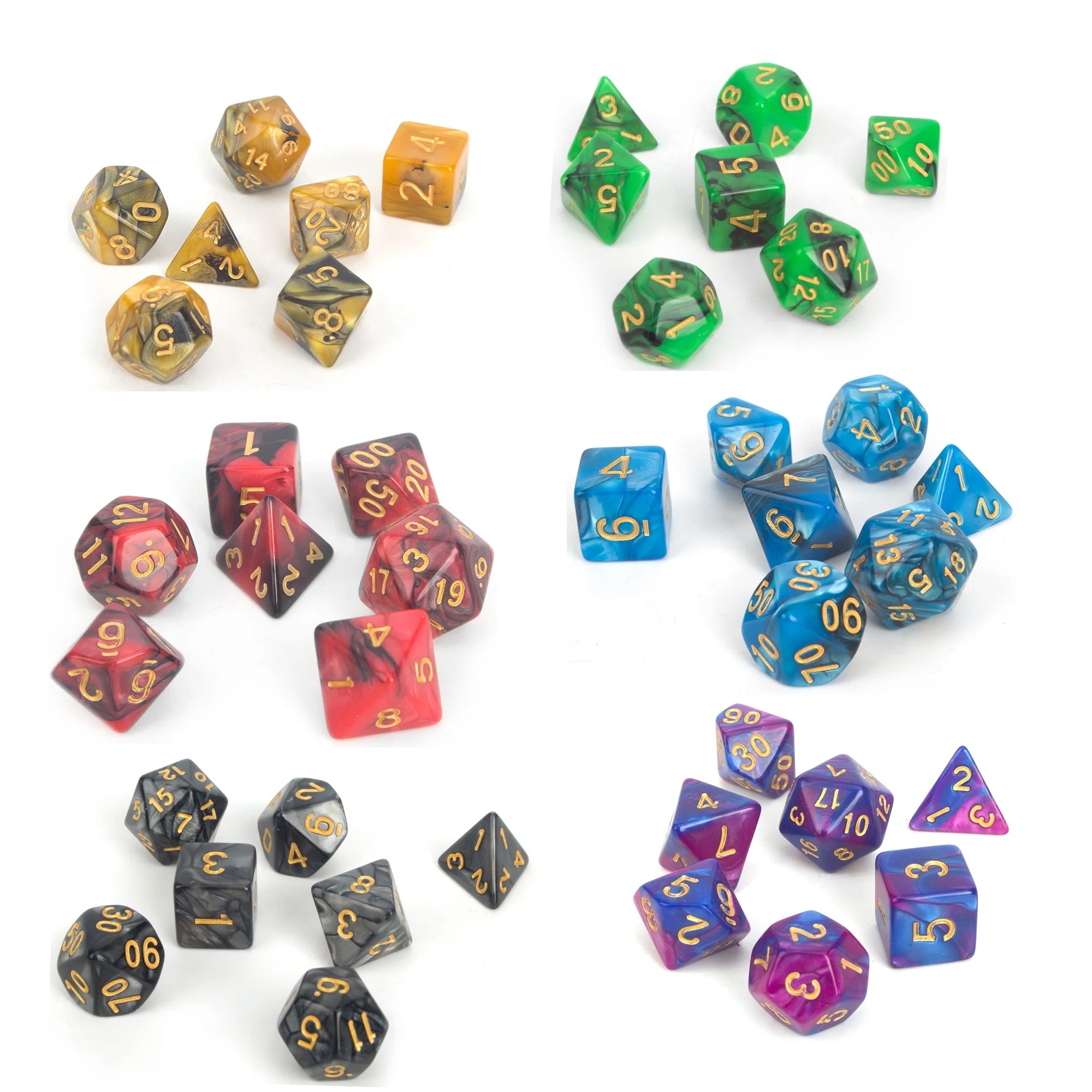 DND Dice Set 42Pcs Polyhedral Dice Set with 6 Flannel Drawstring