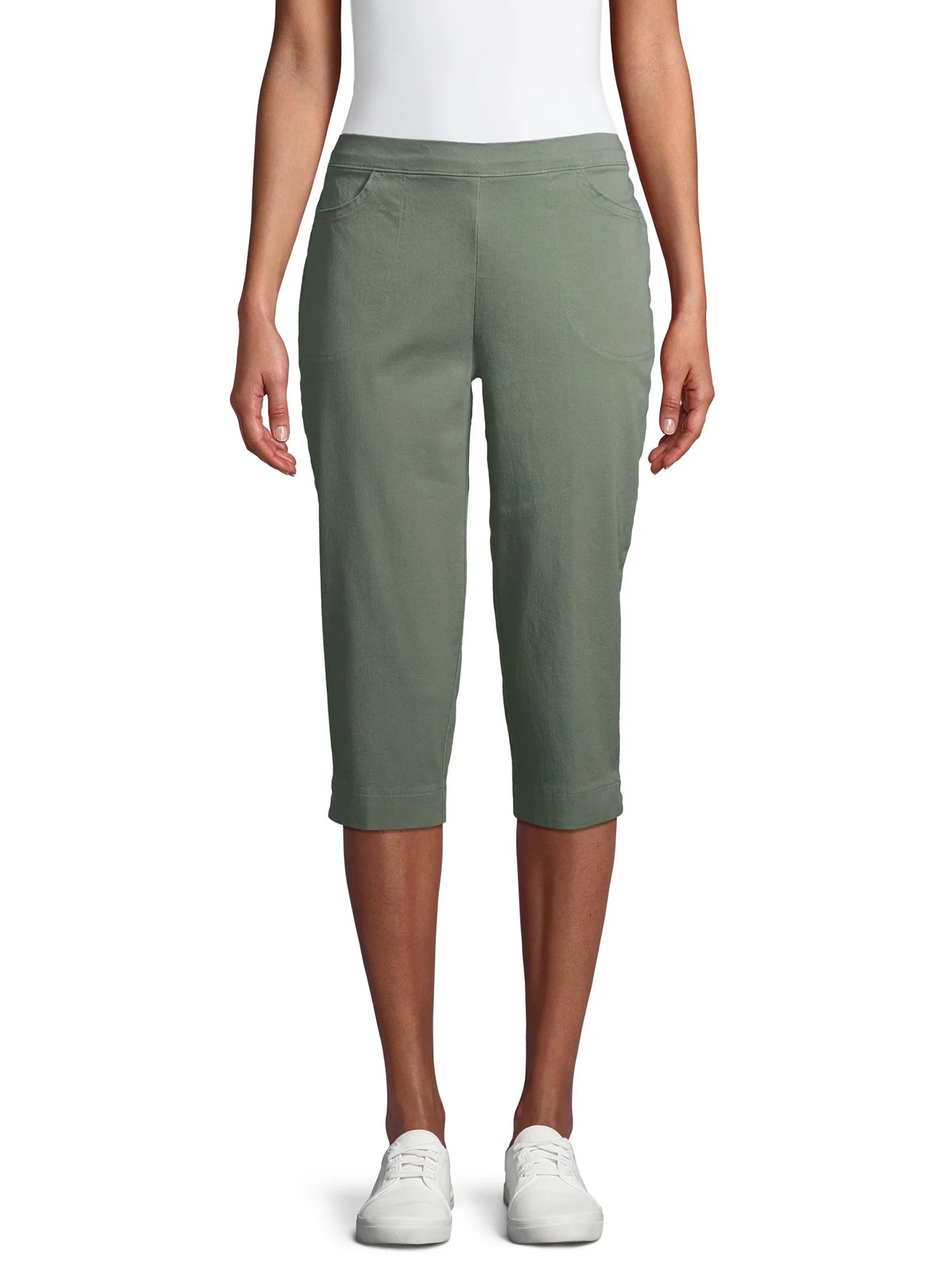 RealSize RealSize Womens 19" Pull On 2Pocket Stretch Capris