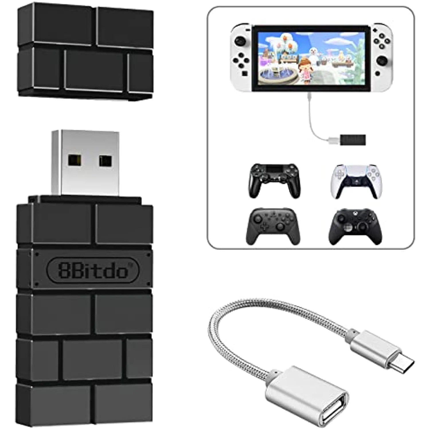 8BitDo USB Wireless Controller Adapter Converter Dongle for Switch